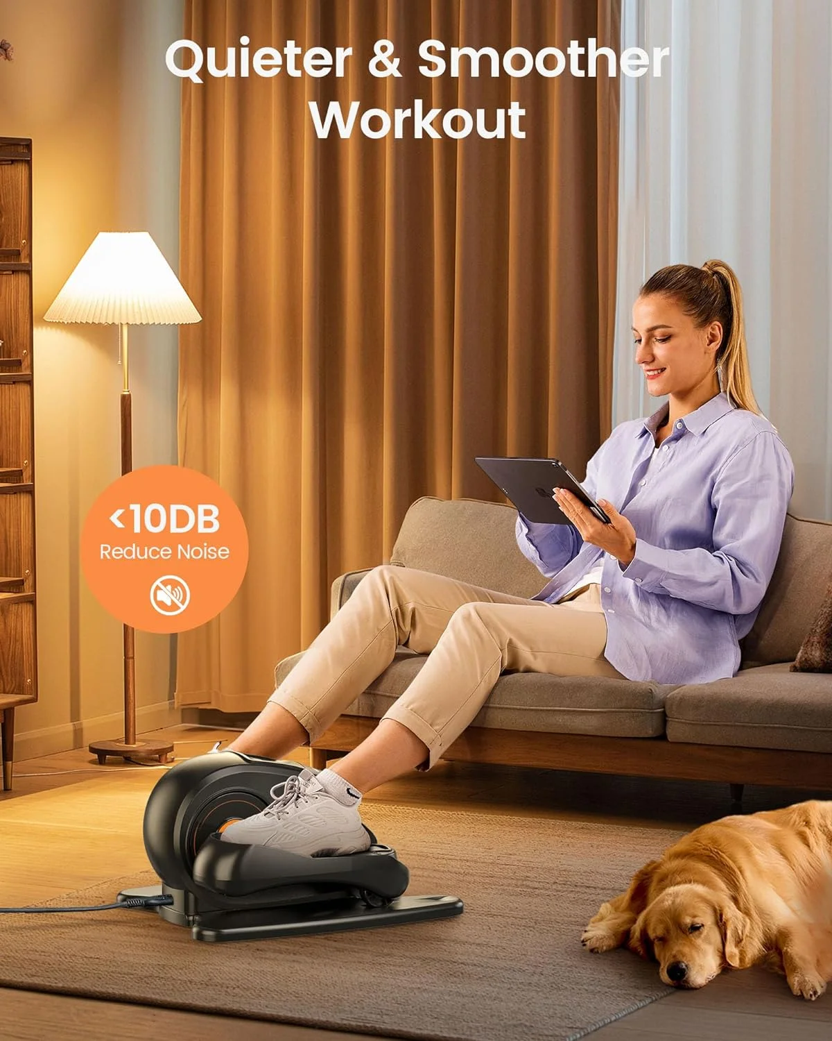 UPGO Under Desk Ellipticals Electric, Elipse Leg Pedal Exerciser for Seniors Fully Assembled, Seated Pedal Exerciser with Remote Control & Non-Slip Pedals