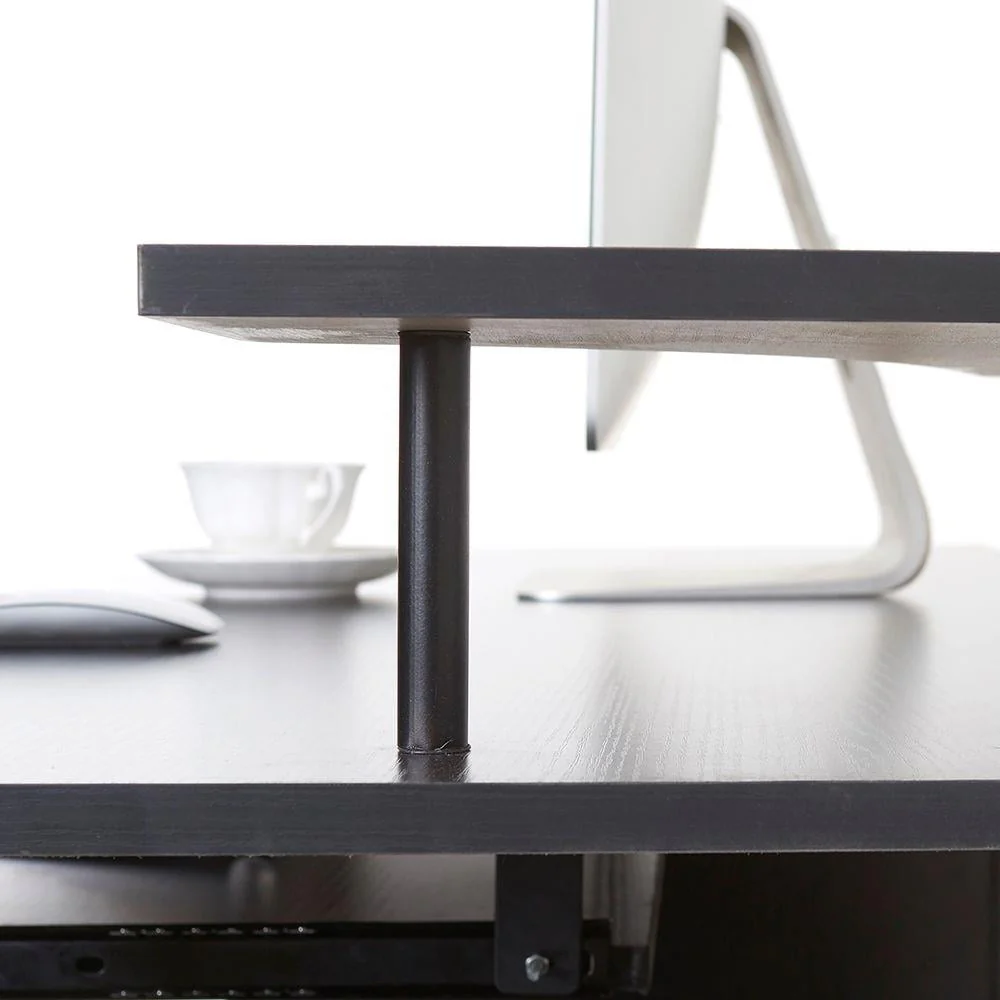 Ktaxon Black Home Office Computer PC Desk Table Work Station,Office Home Raised Monitor & Printer Shelf Furniture