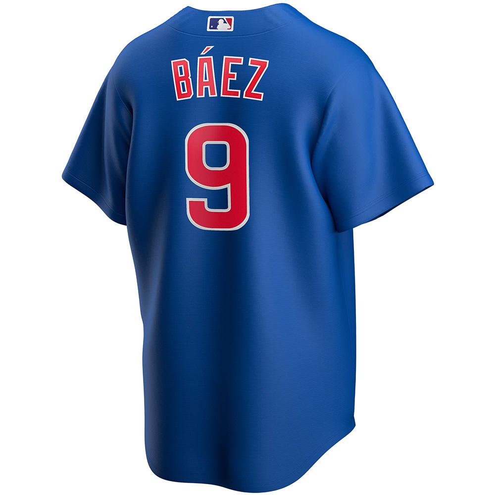 Mens Chicago Cubs Javy Baez Cool Base Replica Jersey Blue