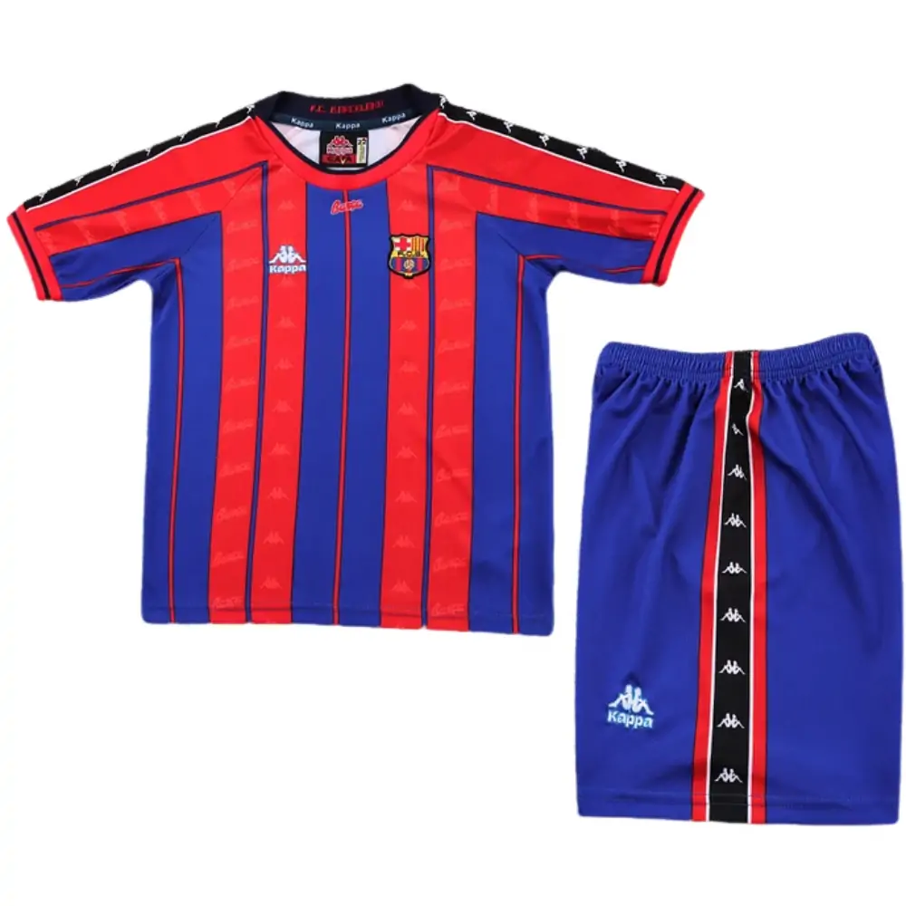 1997-98 Barcelona Home Retro Children's Jersey Set - Fans Edition