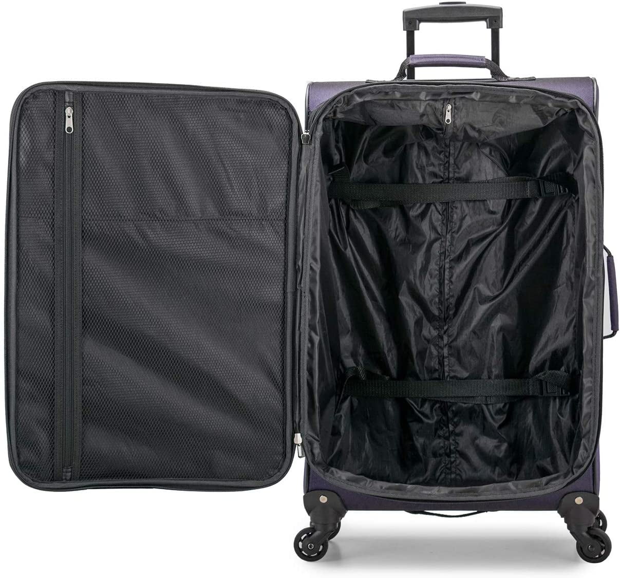 U.S. Traveler Aviron Bay Expandable Softside Luggage Set with Spinner Wheels, Navy, 2-Piece (23/31)