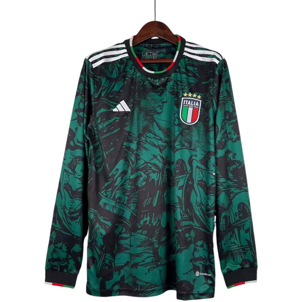 2023 Long Sleeve Italian Special Edition Green Football Shirt - Fans Edition