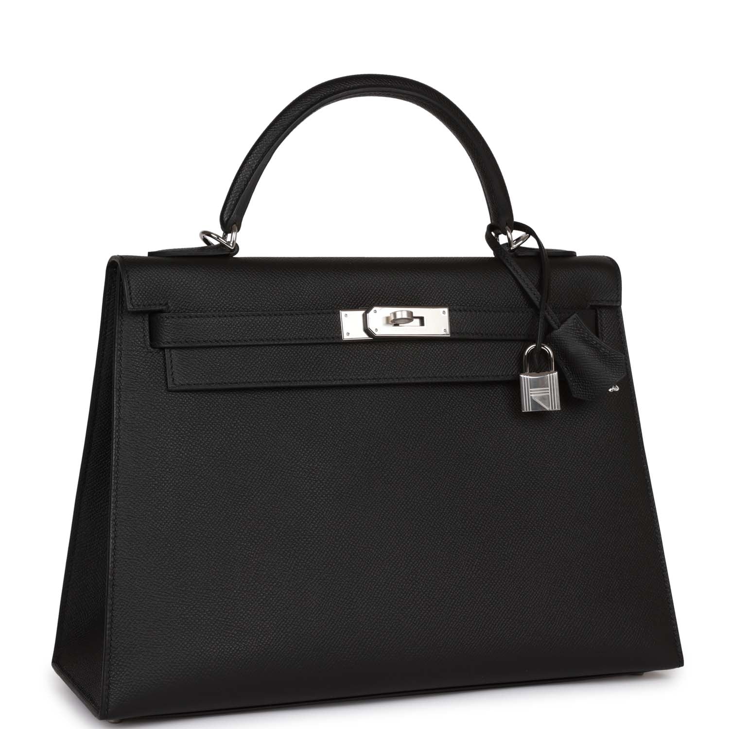 Kelly Sellier 32 Black Epsom Palladium Hardware