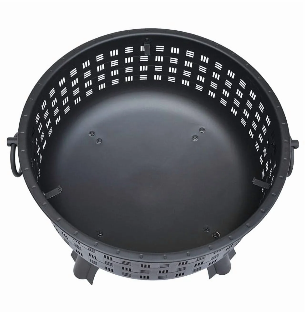 Gl Brunswick Fire Pit Darby Home,landmann,24 Inch Firebowl With Wide Rim, Durable Black Sand Paint Finish, Firebowl Hoop Handles, 25 Inch Poker-ETD25995