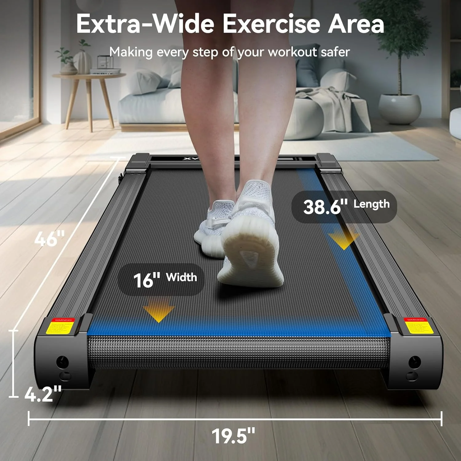 TOSSFD Treadmill Walking Pad with 6% Incline,2.5HP Under Desk Treadmill, Jogging Running Machine for Home Office X301