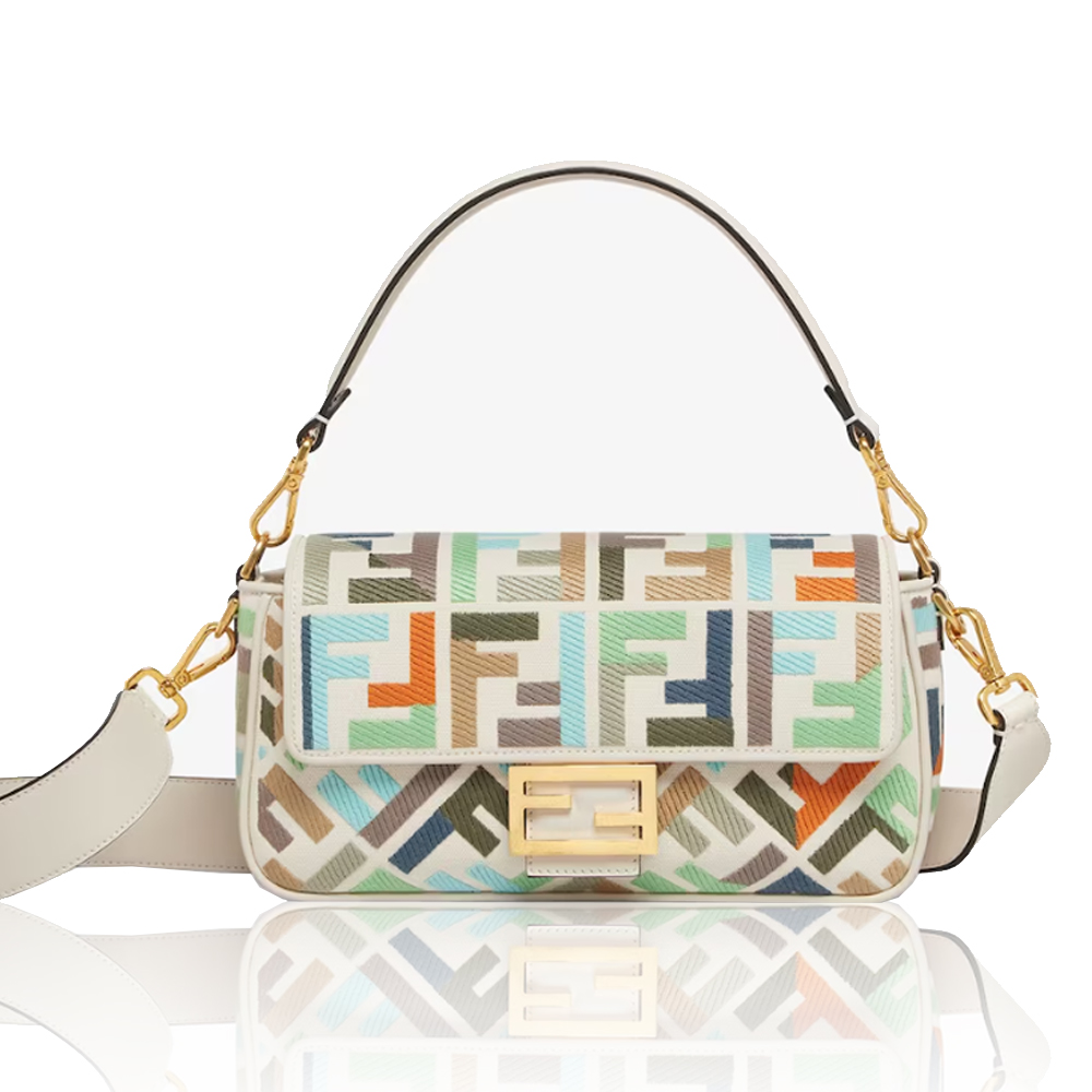 Fendi Baguette Multicolor Canvas Bag