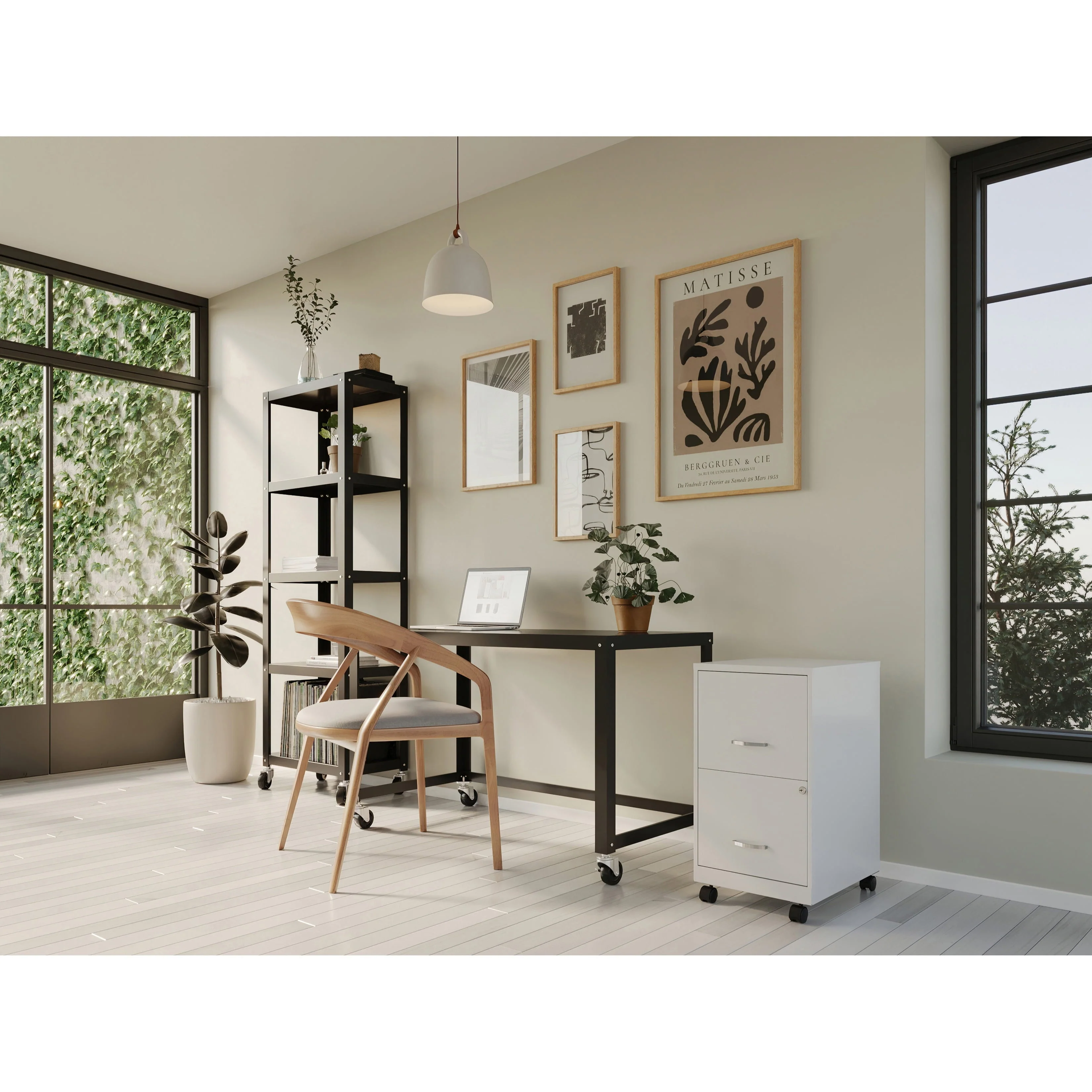 Lorell LLR00060WE SOHO File & File Mobile File Cabinet, White - 3 Drawer