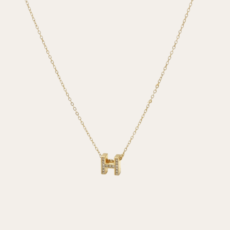 Hermès H Pendant Necklace Gold-Tone