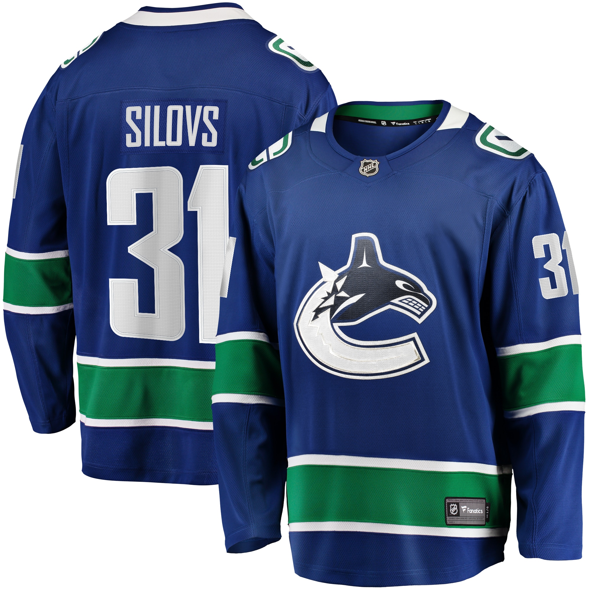 Arturs Silovs Vancouver Canucks Fanatics Home Premier Breakaway   Jersey – Blue
