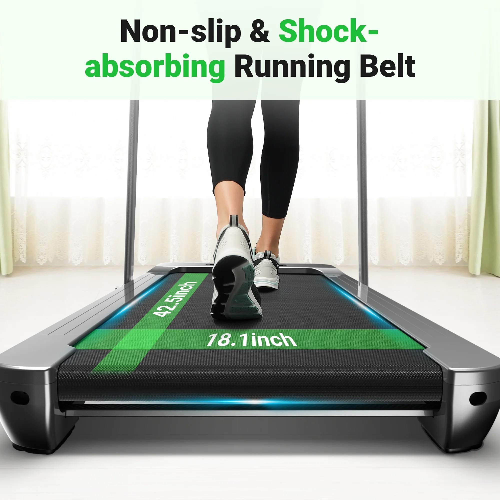 Foldable Treadmill, Dprodo 2-in-1 Walking Pad 3.0HP Under Desk Treadmill, Widened 18.1 inche Running Belt,Speeds 0.5-8Mph Exercise Treadmill 350 lbs Capacity with App Connection, Remote