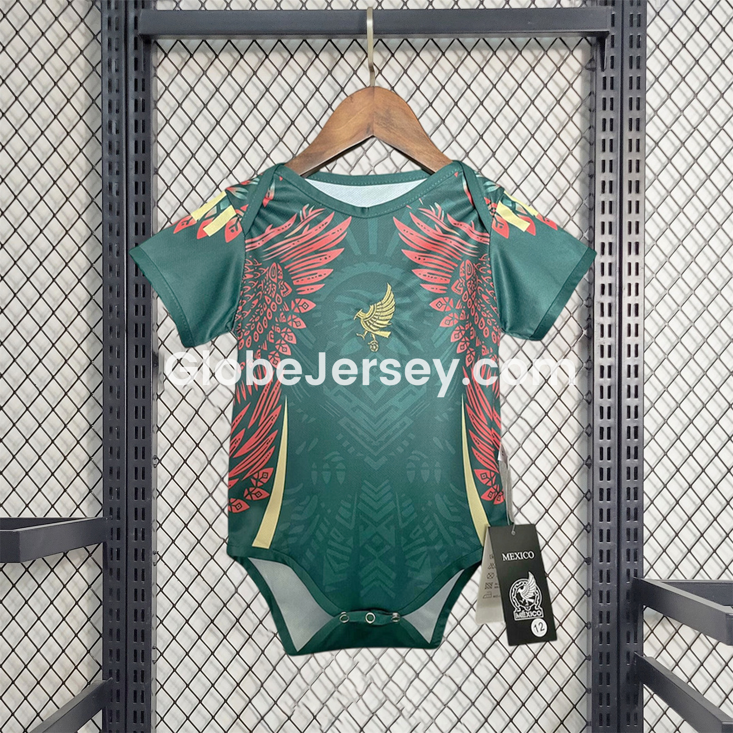 Mexico 2025 Gold Cup Golden Eagle Green Baby Crawling Suit
