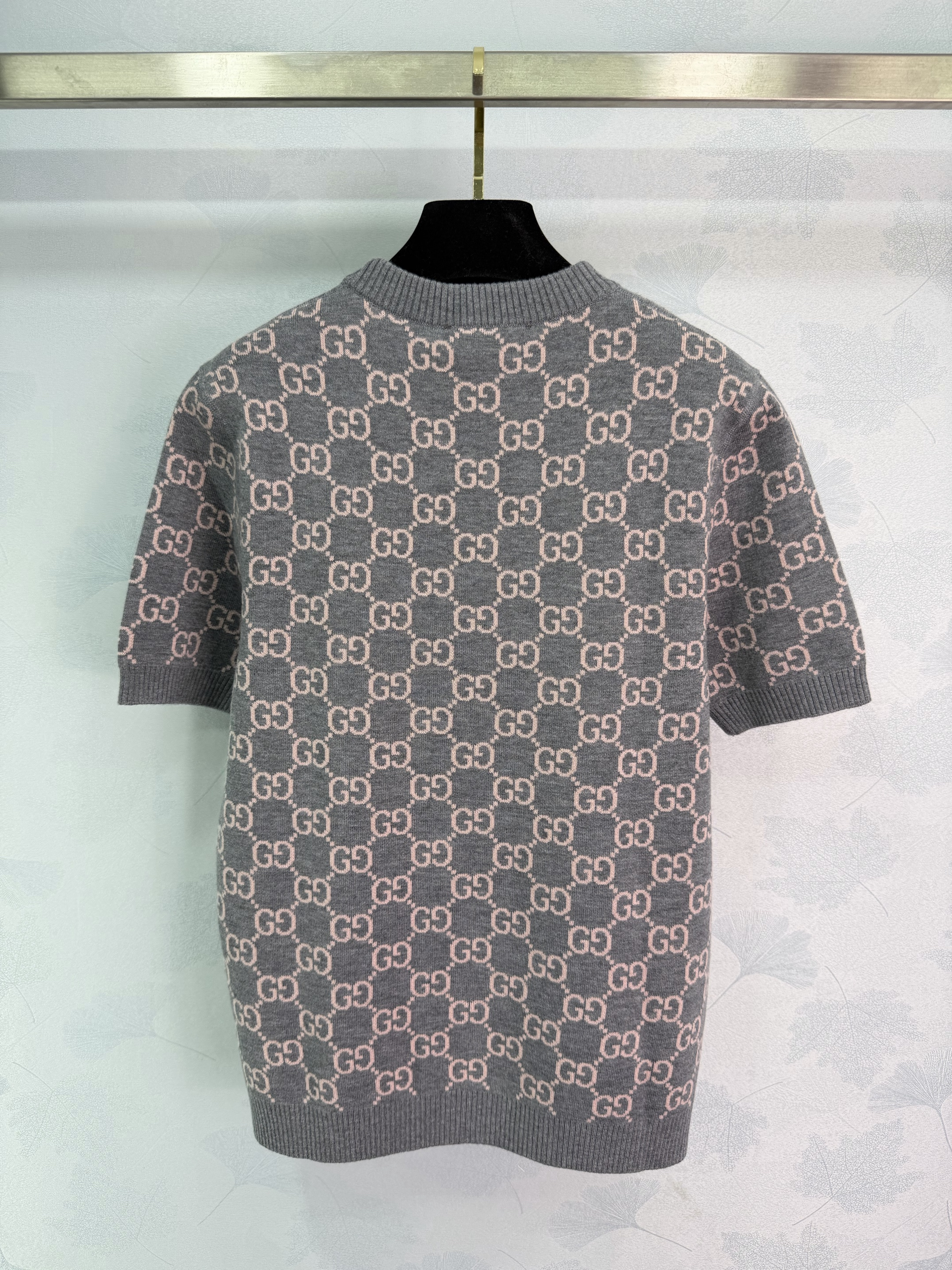 Jacquard knit short sleeve