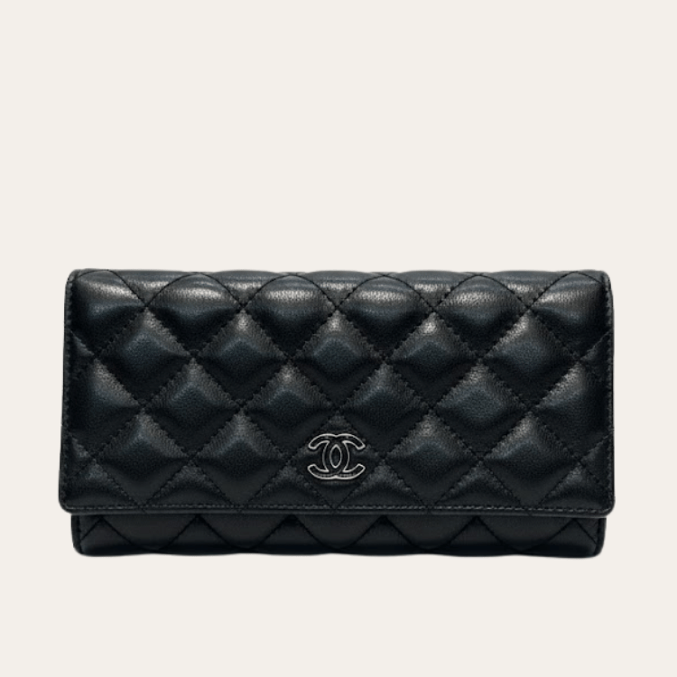 Chanel Classic Small Flap Wallet Black Caviar Silver Hardware 4.7 Inches