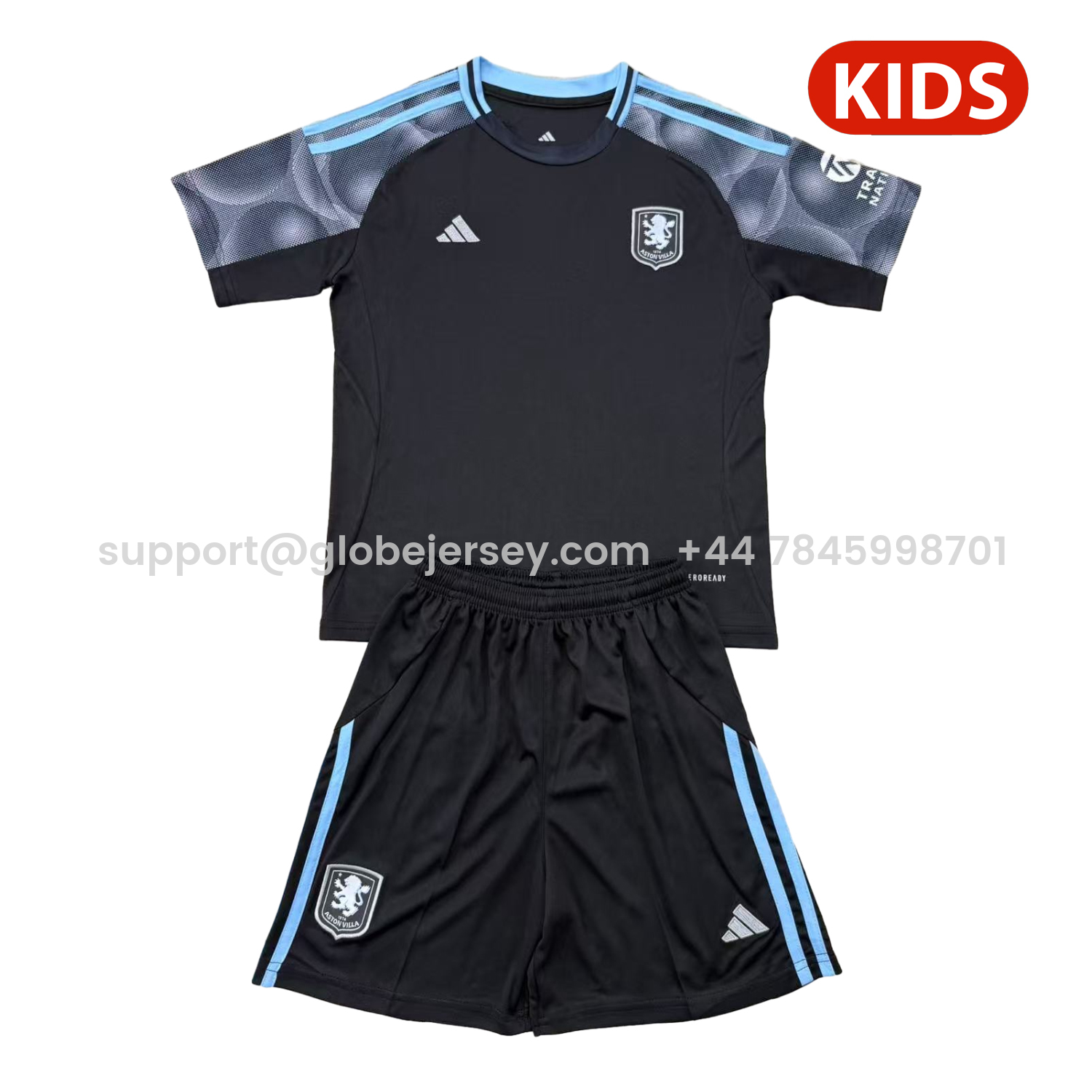 Aston Villa 25-26 Away Unsponsored Kids Kit