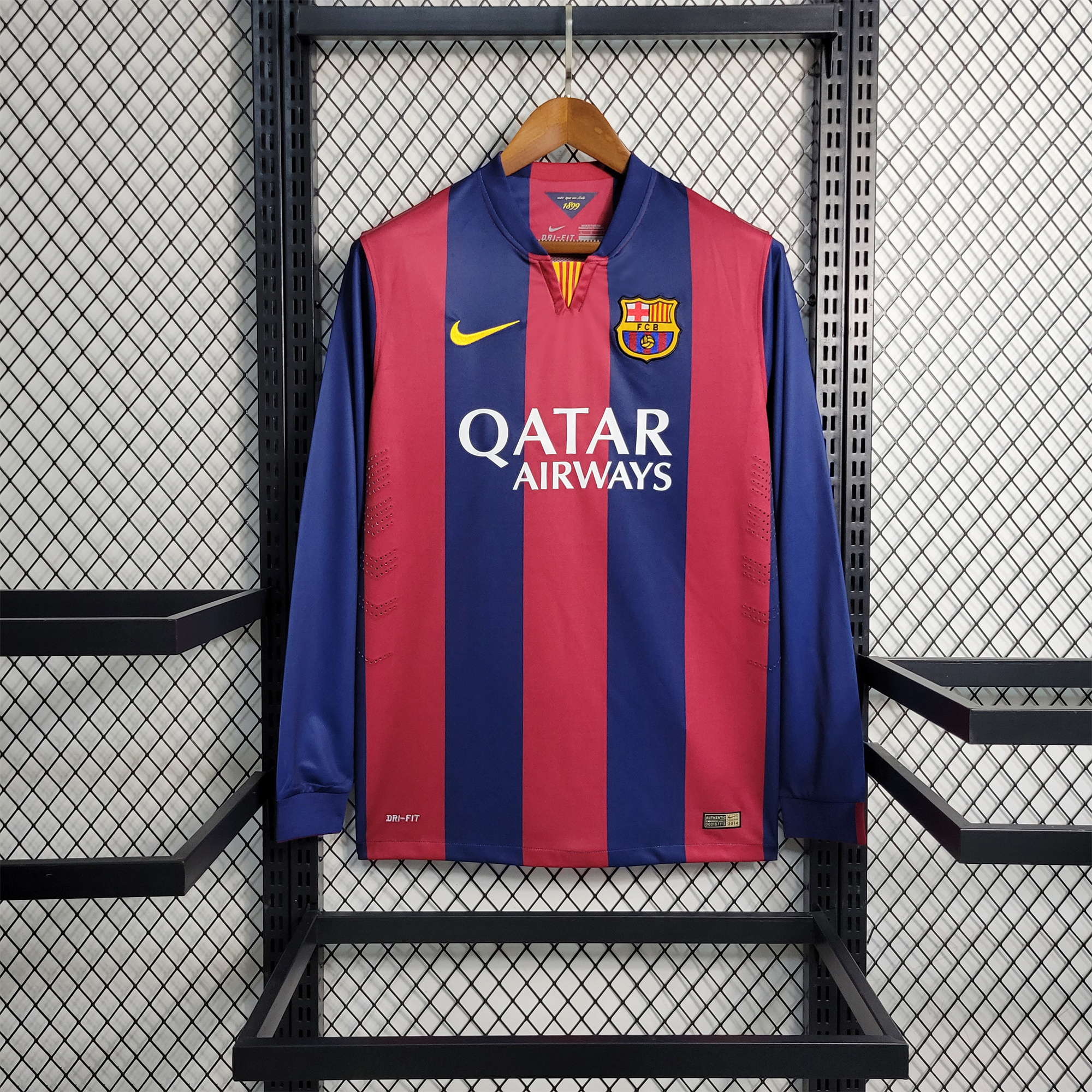 Retro Barcelona 14-15 Home Stadium Long Sleeve Jersey