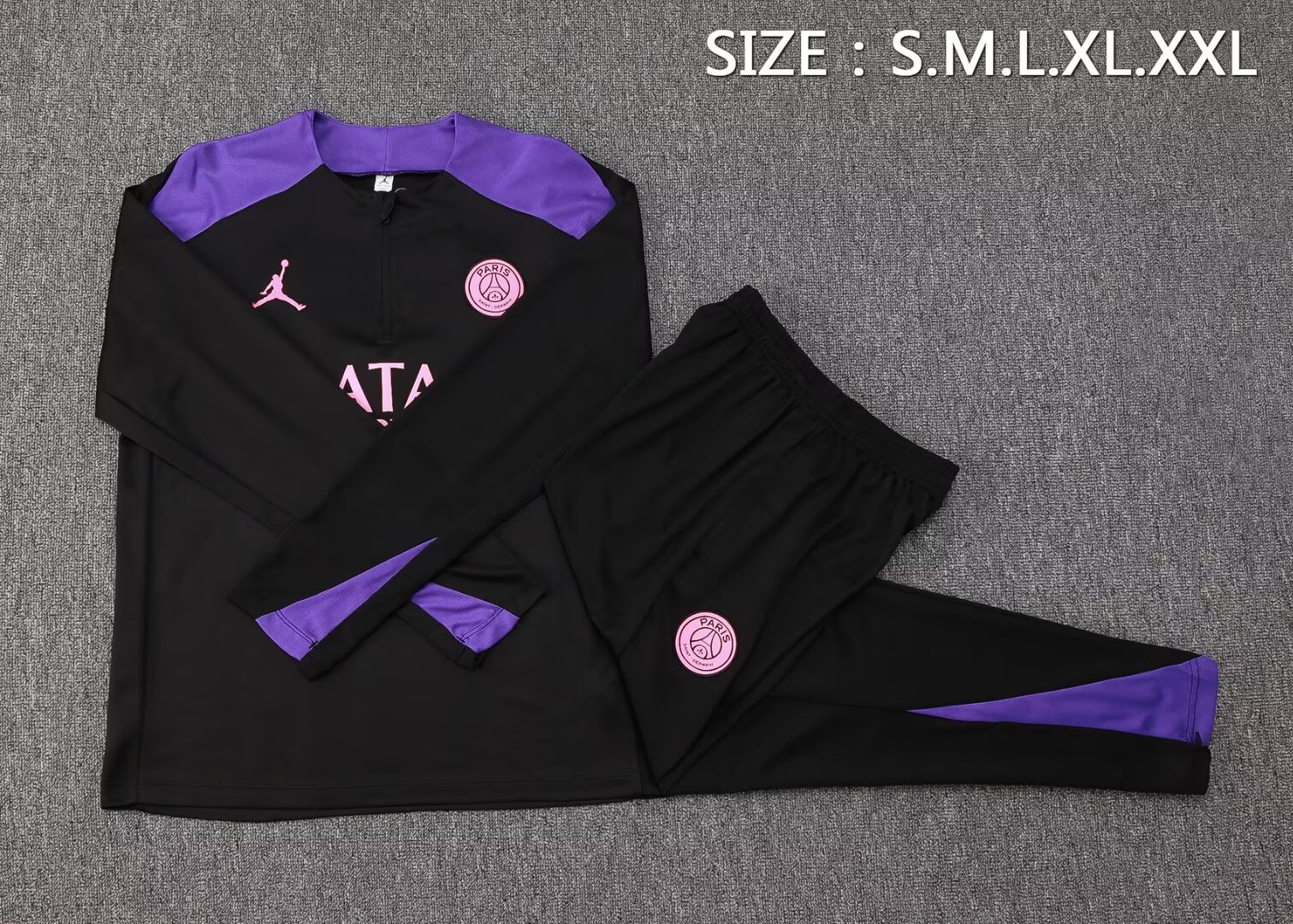 2024/2025 Psg Paris Saint-Germain Half-Pull Training Suit Black Football Shirt 1:1 Thai Quality