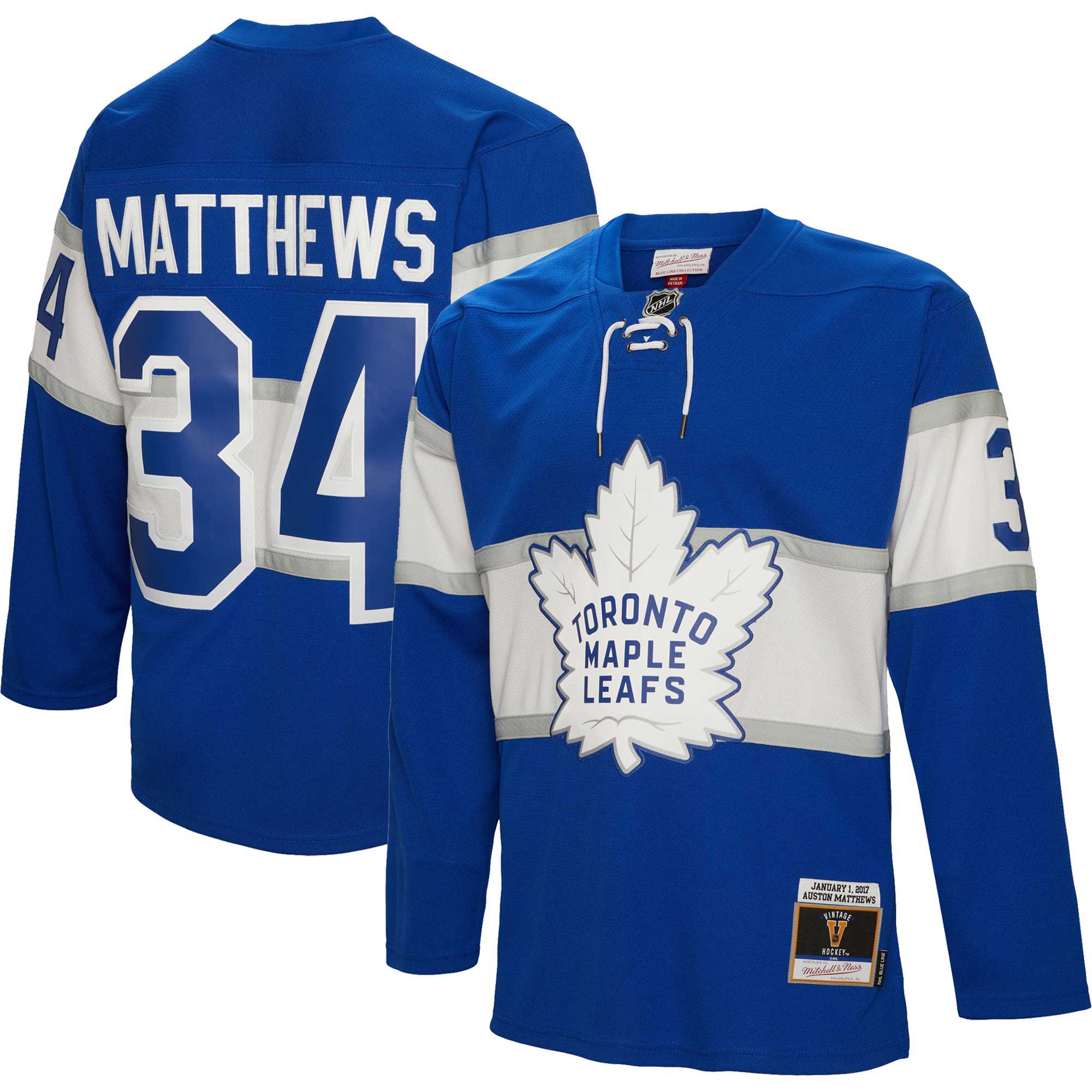 Auston Matthews Toronto Maple Leafs Mitchell & Ness  2017 Winter Classic Blue Line   Jersey – Blue