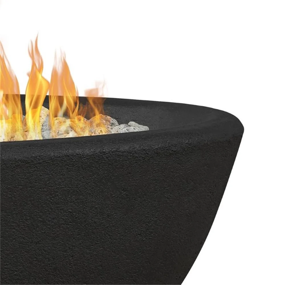 Bowery Hill Contemporary Oval Propane Fire Bowl in Glacier Gray