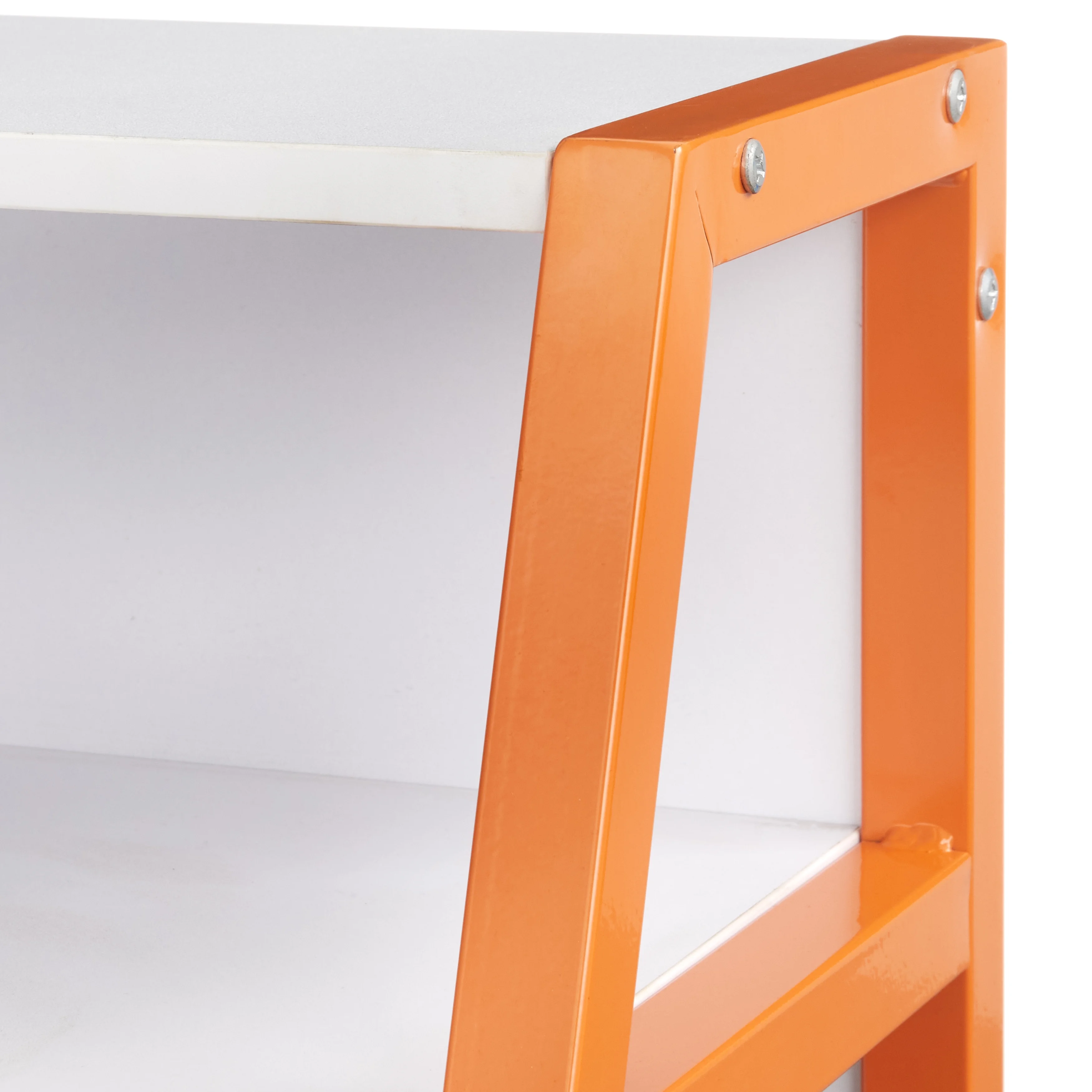 TMS Focus Kids Metal Frame Desk and Swivel Task Chair Set, Orange/White