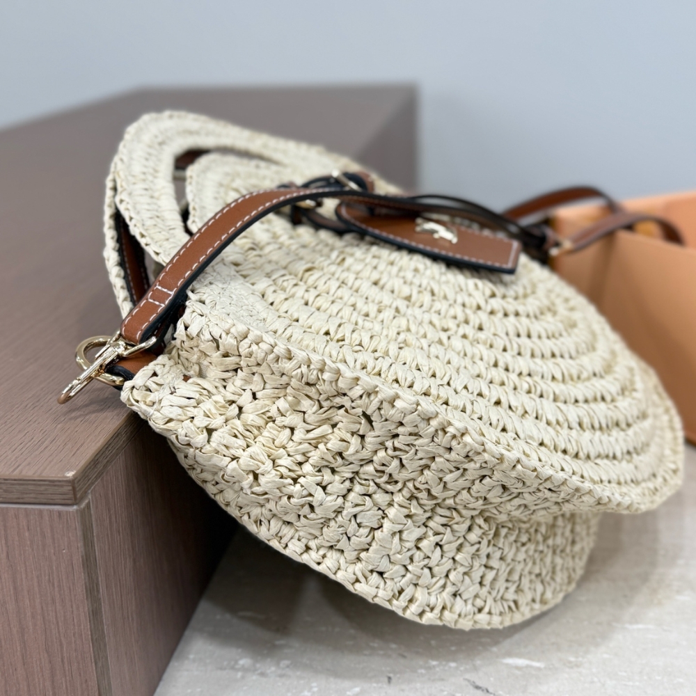 Louis Vuitton Around Me Shoulder Bag Raffia White 11 Inches M25243