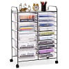 Costway 15 Drawer Rolling Storage Cart Tools Scrapbook Paper Office School Organizer Colorful