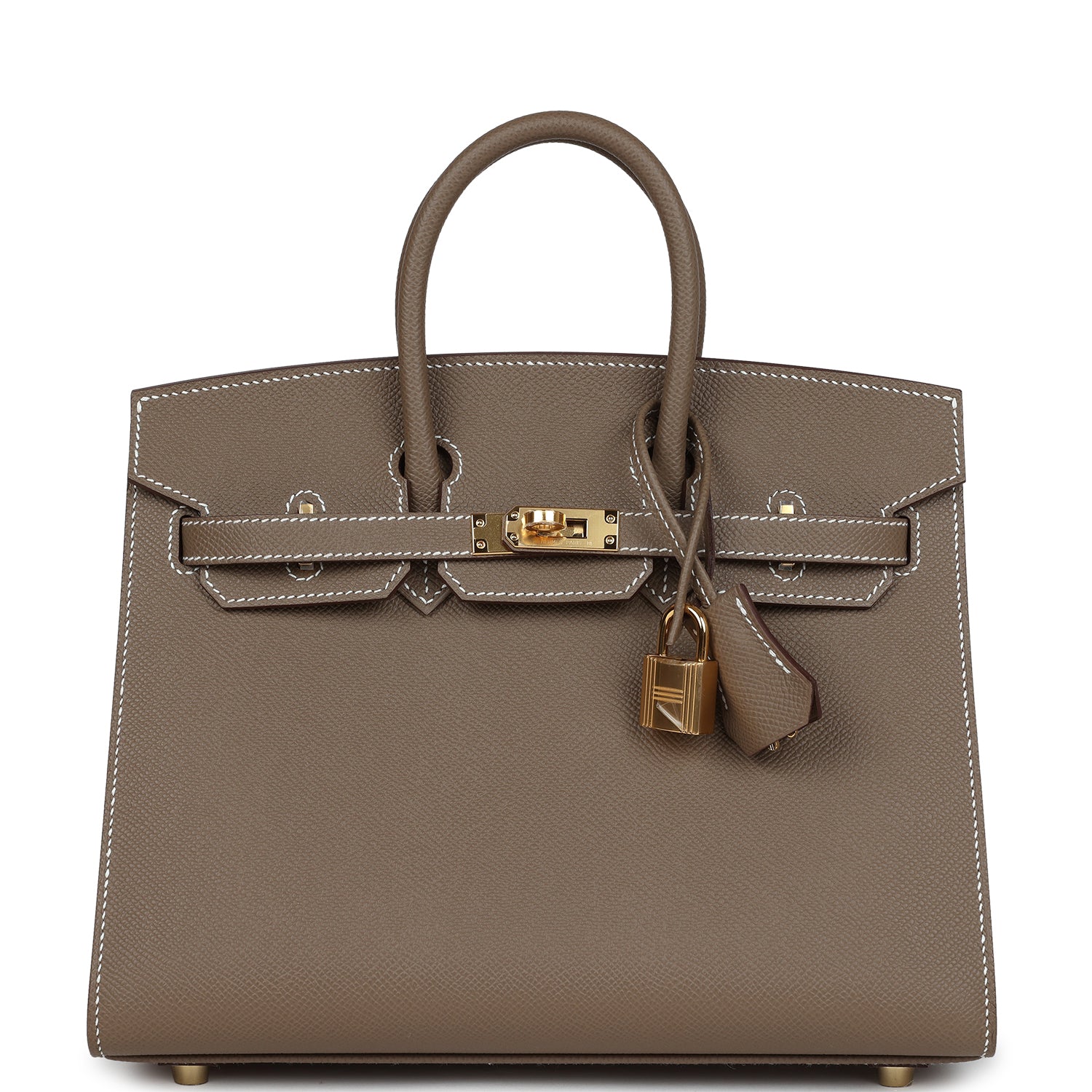 Birkin Sellier 25 Etoupe Epsom Gold Hardware