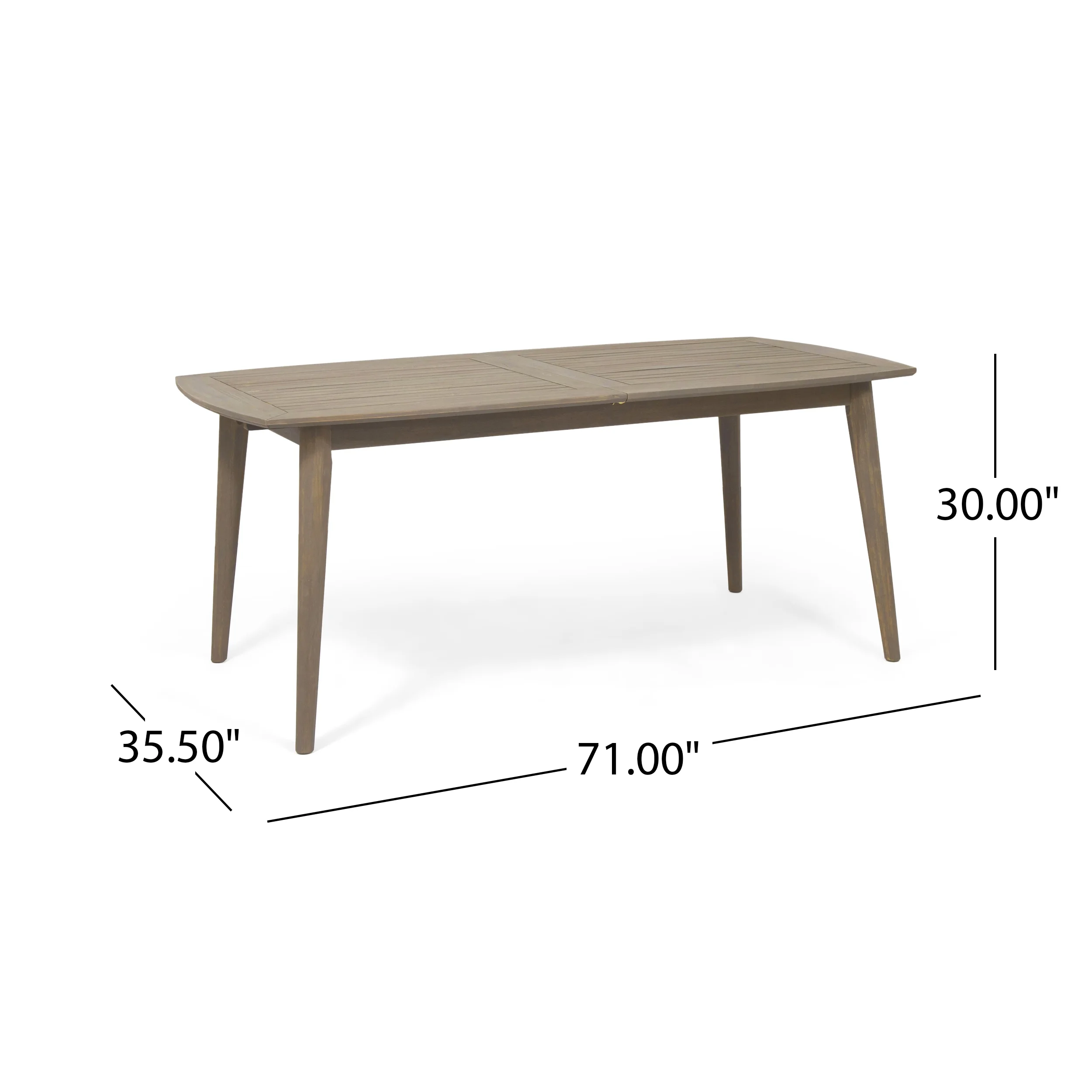 Jabari Outdoor Wood and Wicker Expandable 8 Seater Dining Set, Gray