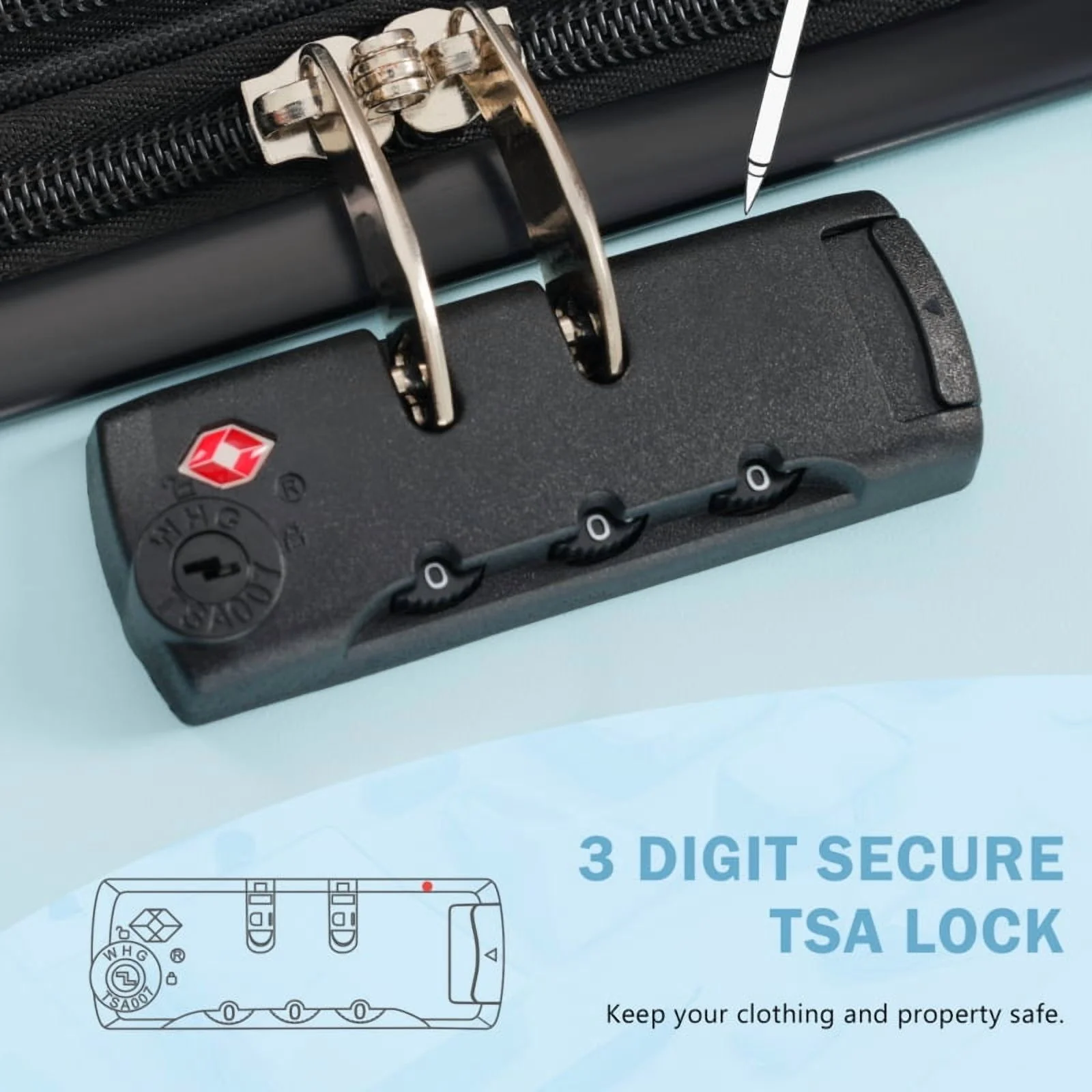 Front Opening Luggage Set 3 Piece, Hardside Carry on Suitcase with USB Port, Expandable Luggage with Handle Bag Spinner Wheels TSA Lock
