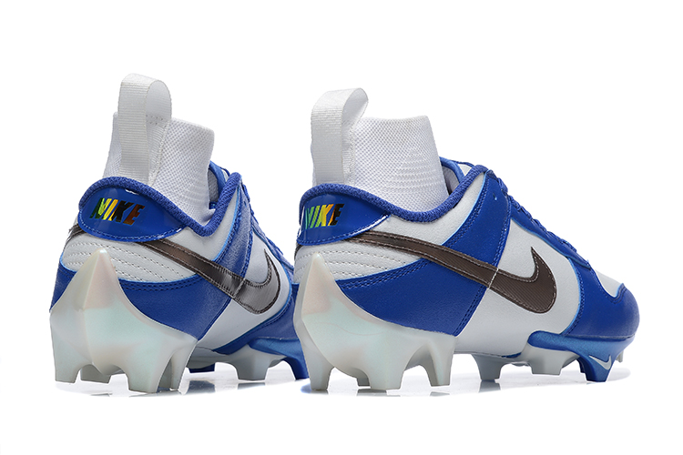 New full knitted shock-absorbing, non-slip and wear-resistant rugby shoes white and blue