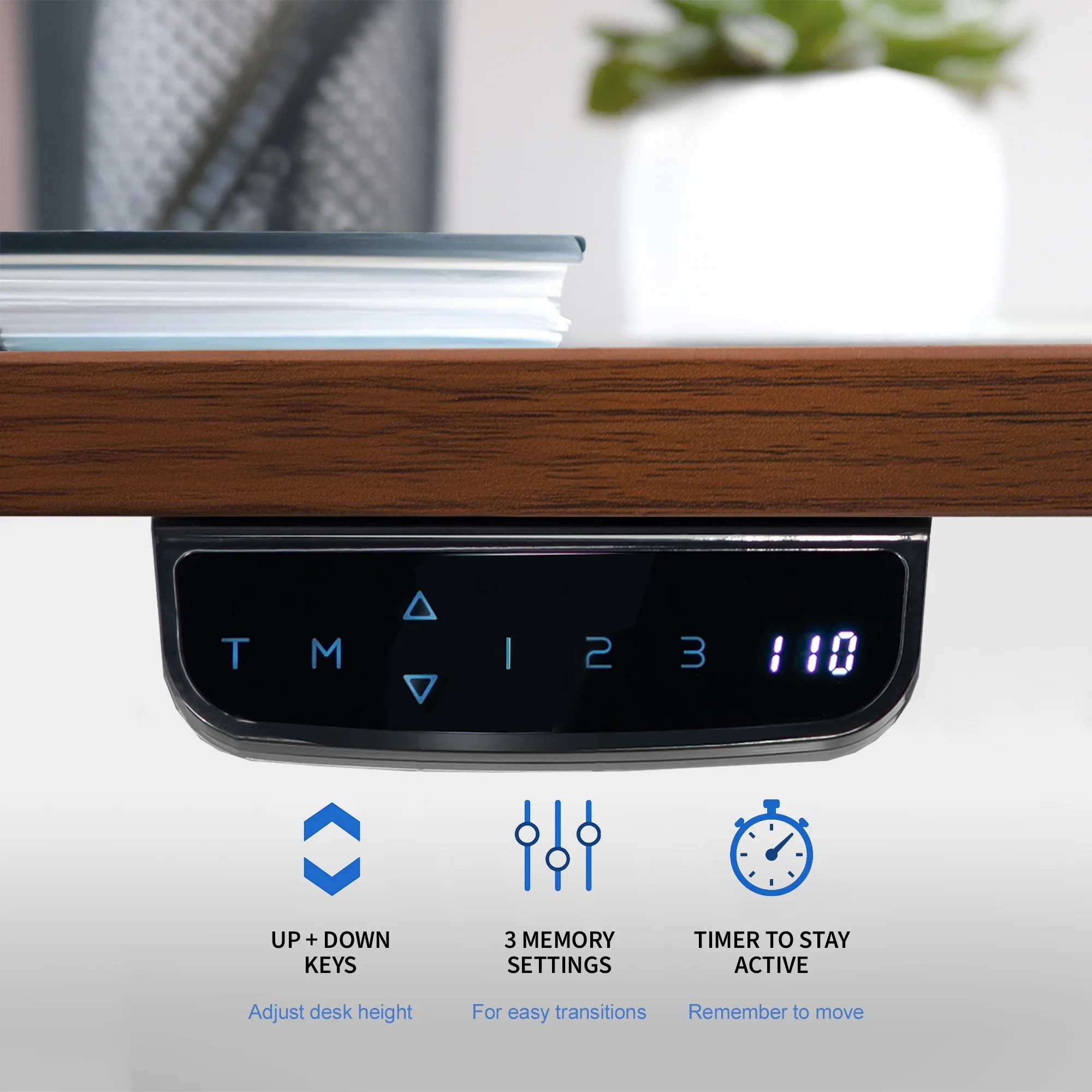 VIVO Reclaimed Wood / Black 63�?x 32�?Electric Height Adjustable Stand Up Desk