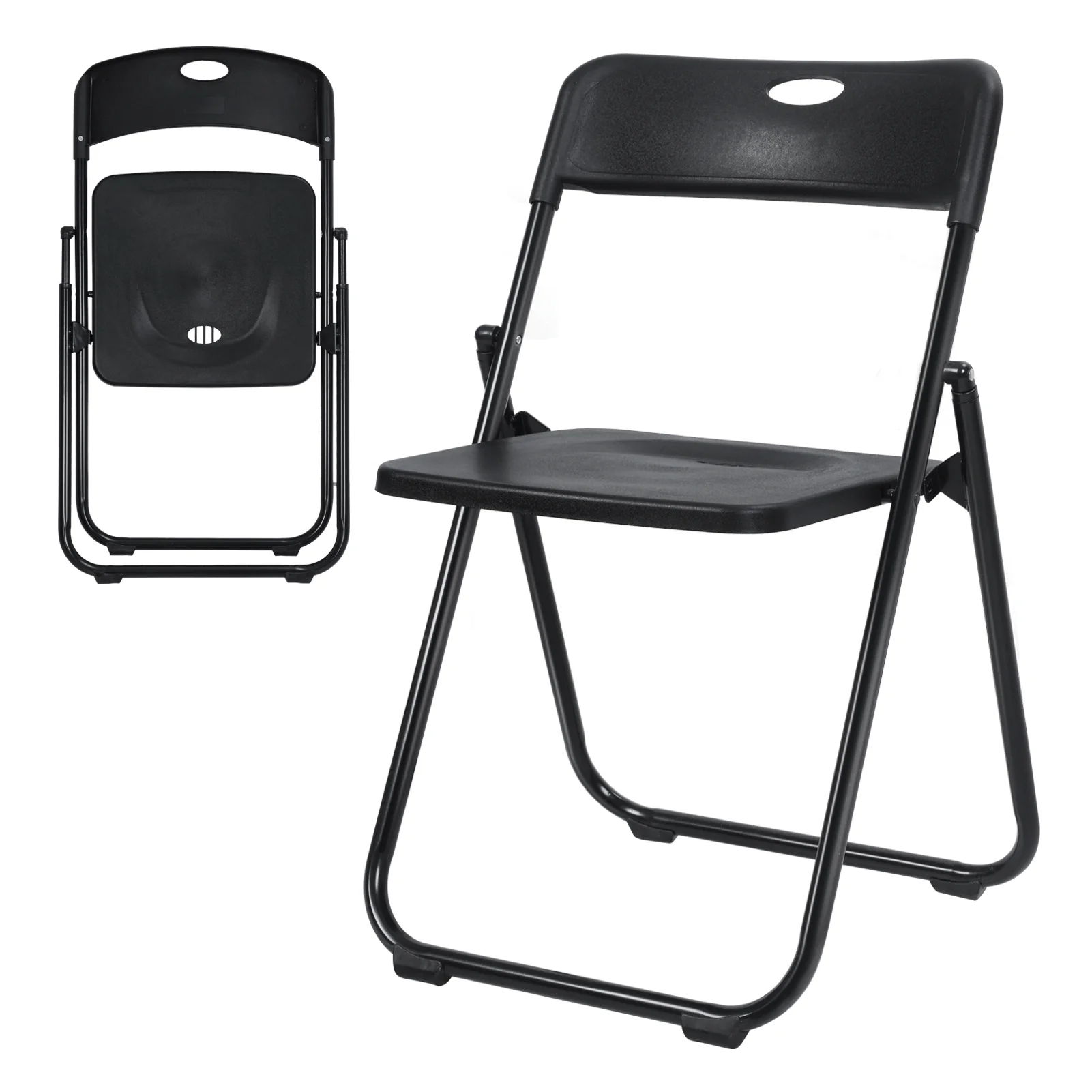 Anvazise Folding Chair 6Pcs/Set Folding Chairs, Staff Backpack Computer Chair, Basics Foldable Plastic Chair, Outdoor Portable Activity Chair, Black (Black)