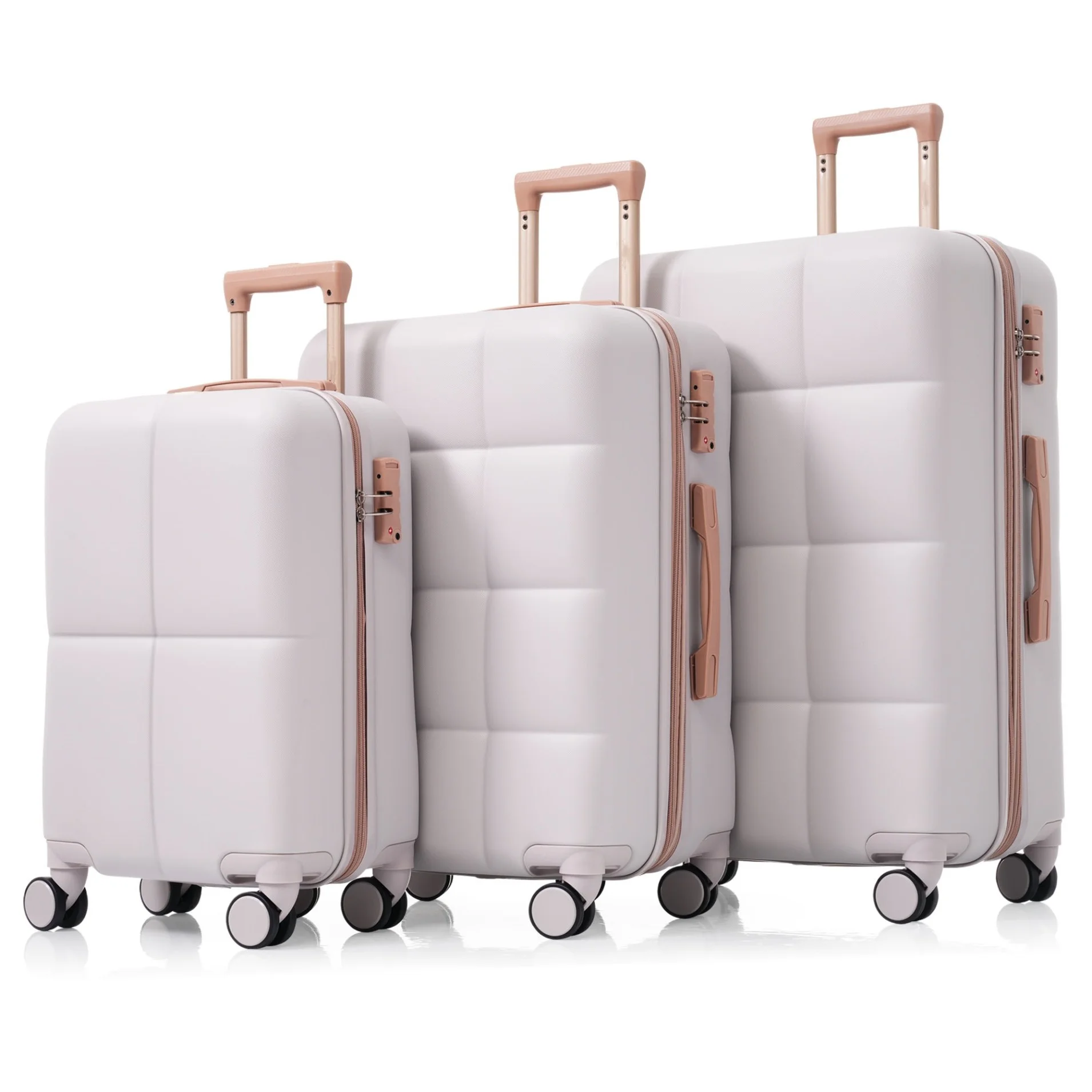 3 Piece Luggage Set , 20/24/28 inches Suitcase Set , ABS Hardshell Expandable Luggage Sets with TSA Lock,20-inch with USB Port, Carry On Luggage for Men Women, Pink