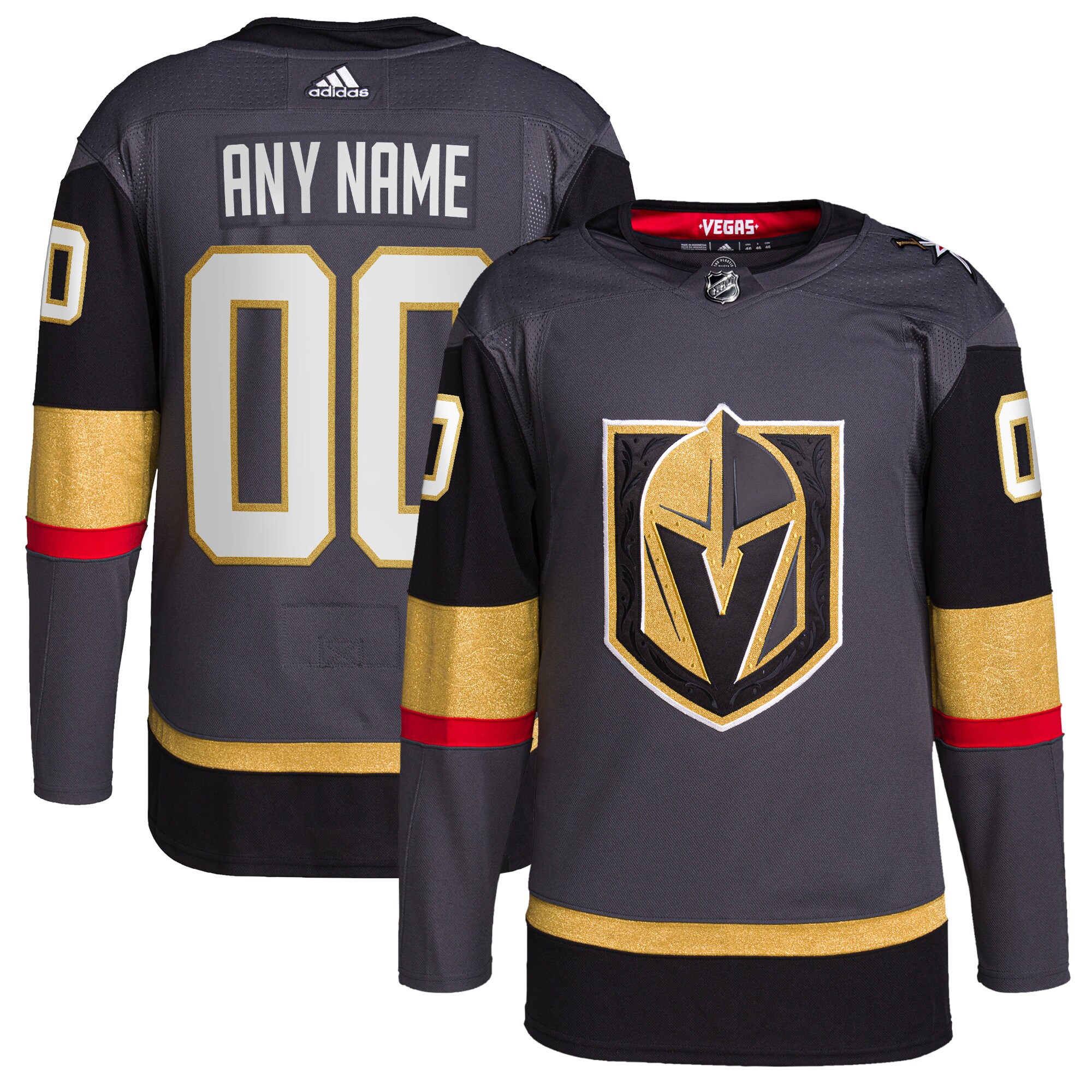 Vegas Golden Knights   Alternate  Primegreen  Custom Jersey – Gray