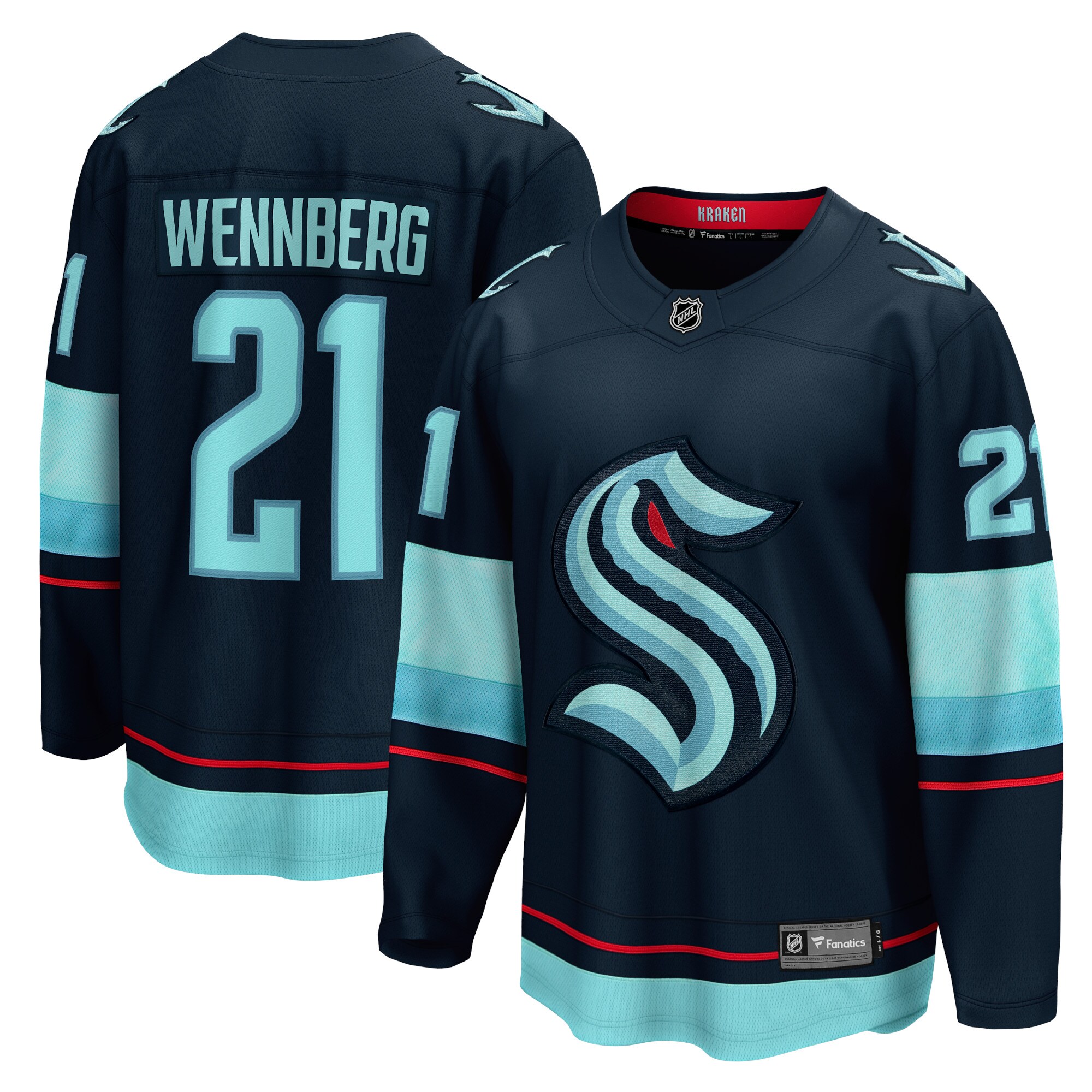 Alexander Wennberg Seattle Kraken Fanatics Home Breakaway   Jersey – Navy