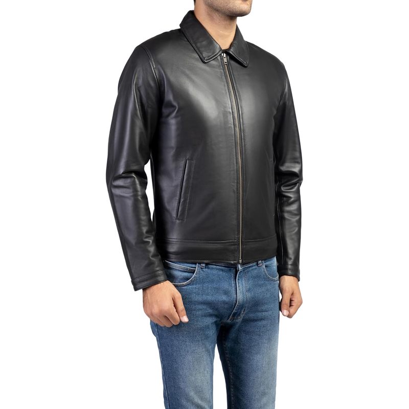 Collar Premium Leather Jacket Men