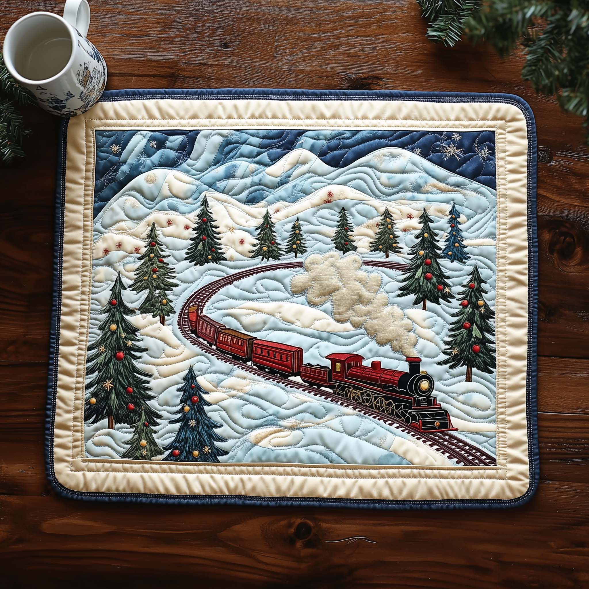 Christmas Train Quilted Placemat GFTOQM1463