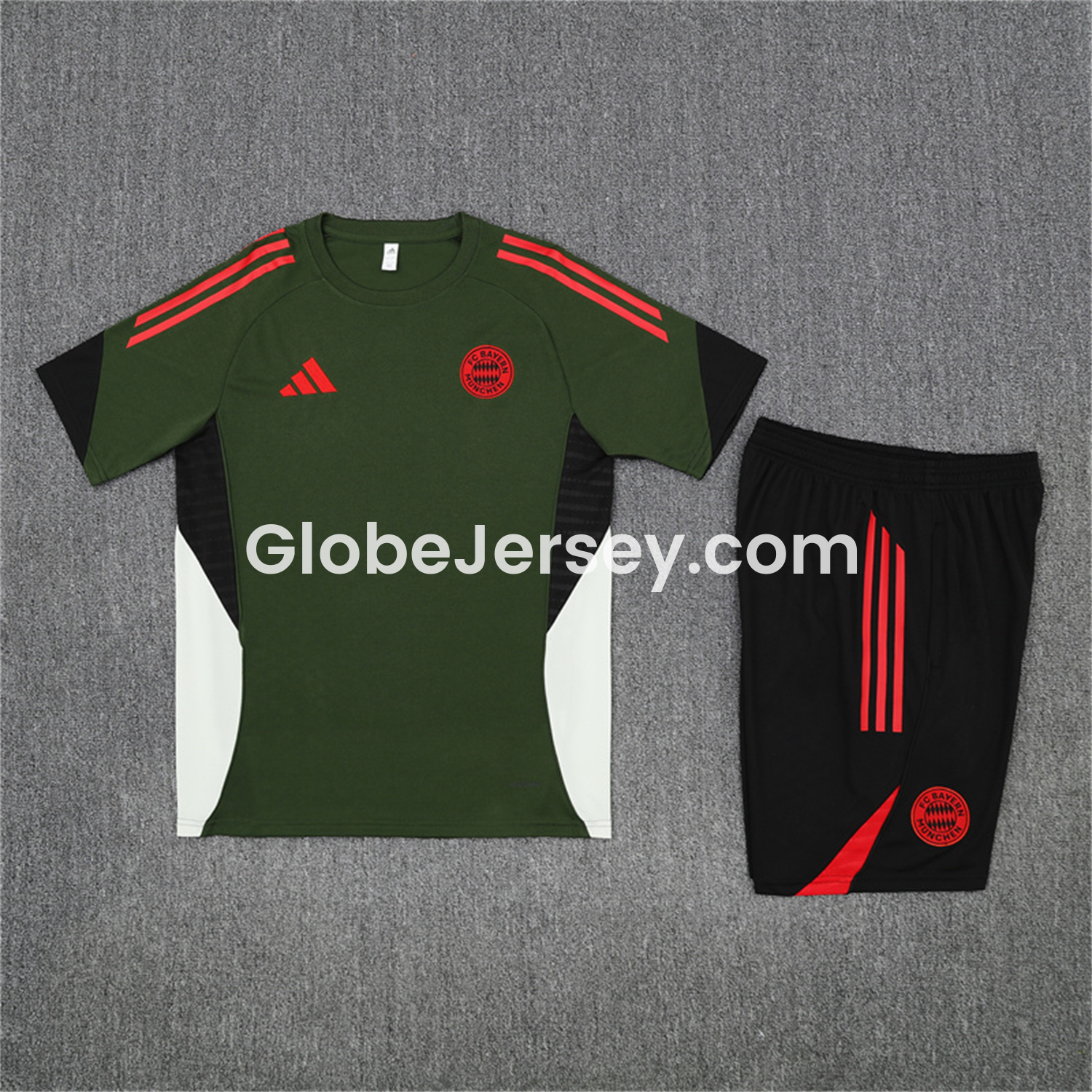 Bayern Munich 25-26 Short-Sleeve Training Set - Green Top & Black shorts