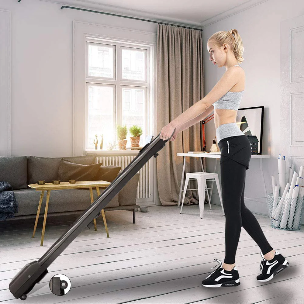 Bigzzia 2.25 HP Under-Desk Walking Treadmill Portable Jogging Exercise Machine with Remote Controller, Walking Treadmill Exercise Maximum Weight 265lbs