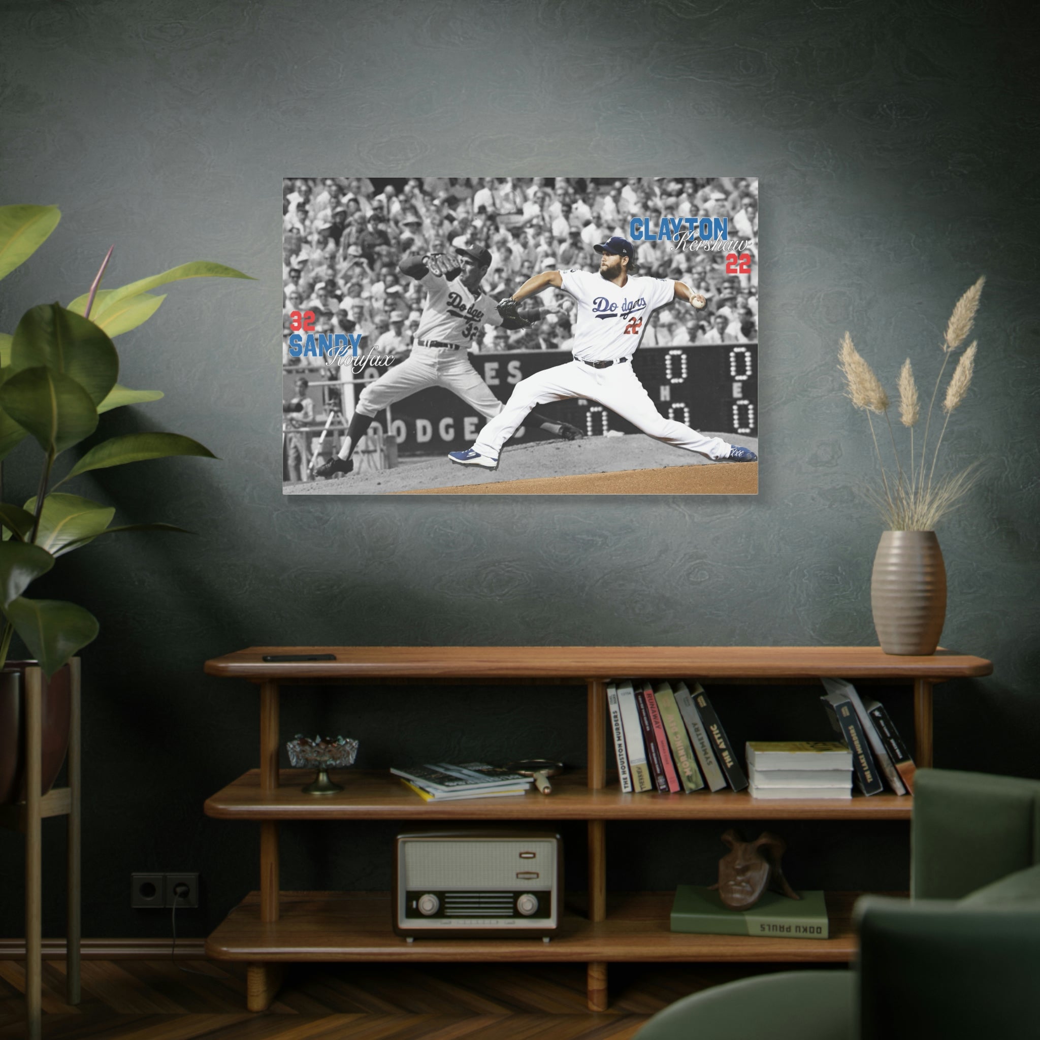 Sandy Koufax and Clayton Kershaw Los Angeles Dodgers All-Time Greats Premium Wall Art Canvas Wrap
