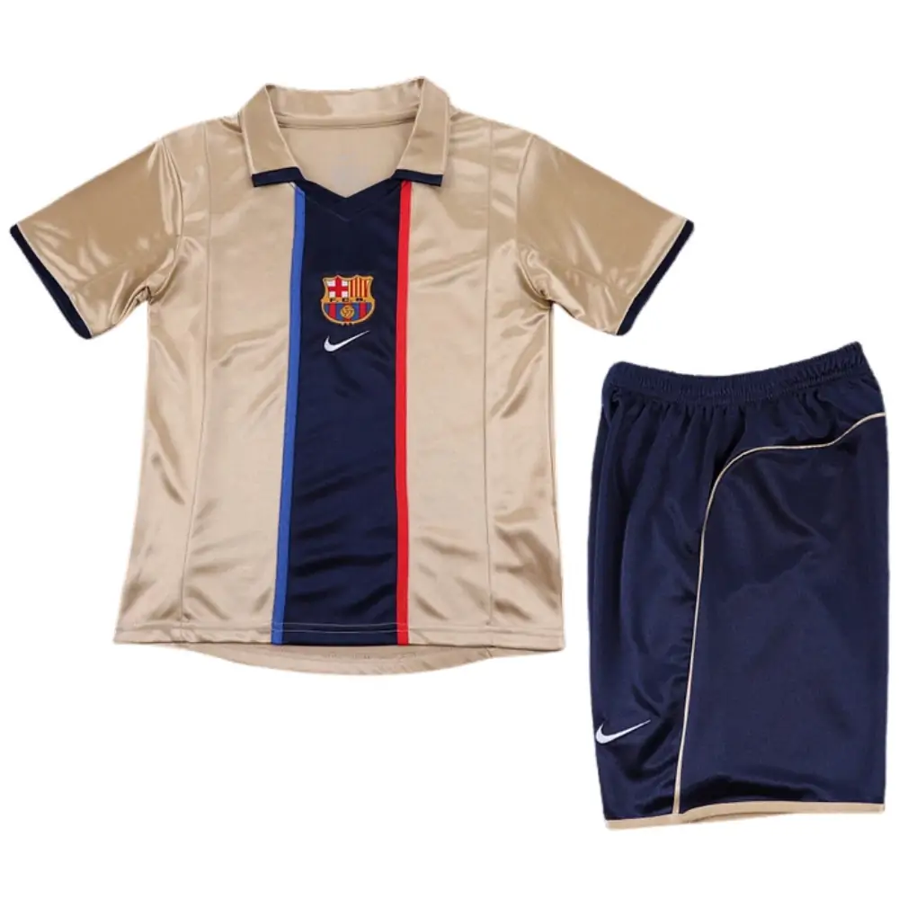 2001-02 Barcelona Away Retro Children's Jersey Set - Fans Edition