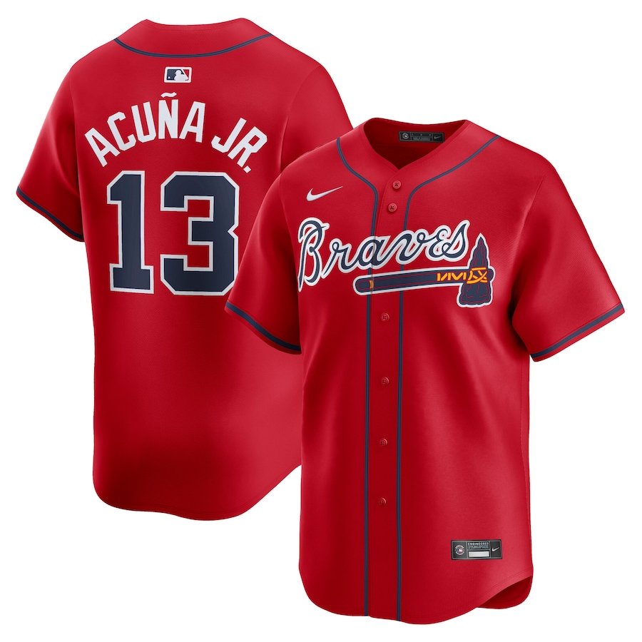 Men's Atlanta Braves Ronald Acuña Jr. Red Alternate Limited Jersey
