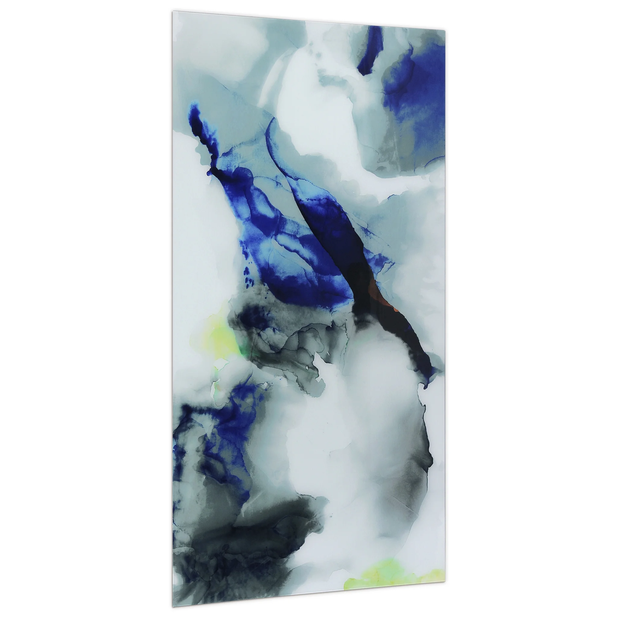 Empire Art Direct Blue Splash Frameless Free Floating Tempered Glass Panel Graphic Wall Art, 72