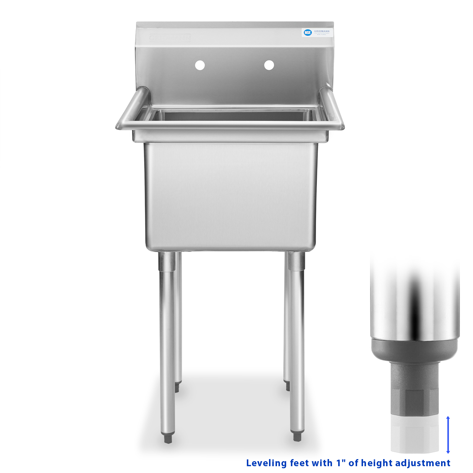 GRIDMANN Stainless Steel Utility Sink with 18