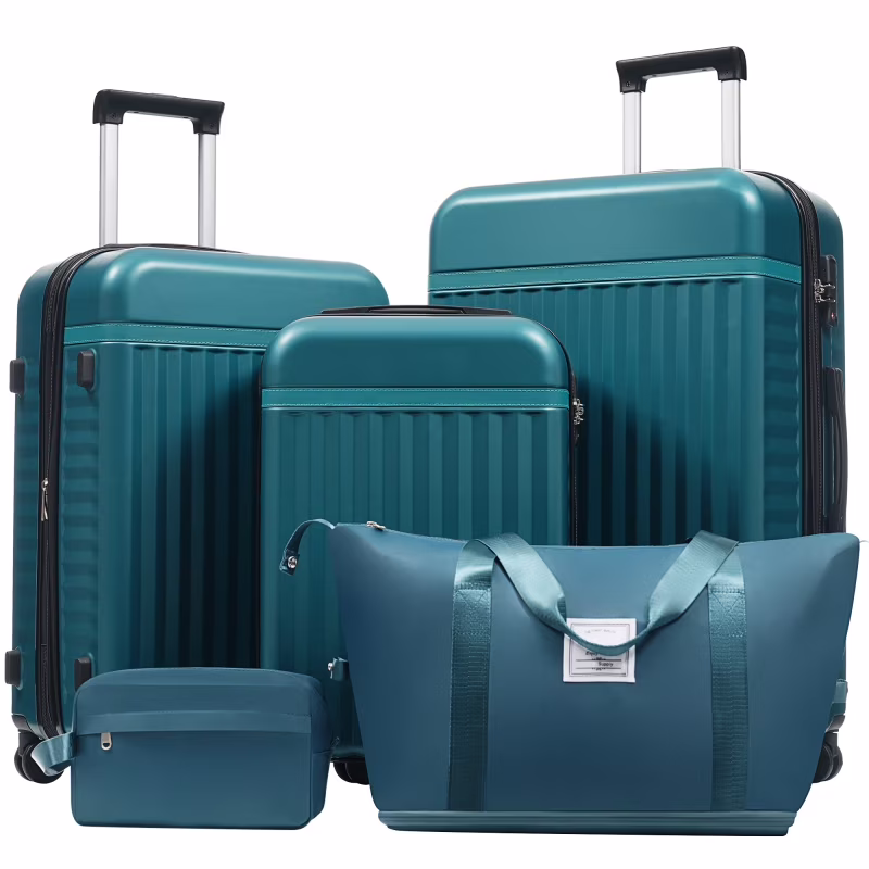Front Opening Luggage Set 3 Piece, Hardside Carry on Suitcase with USB Port, Expandable Luggage with Handle Bag Spinner Wheels TSA Lock