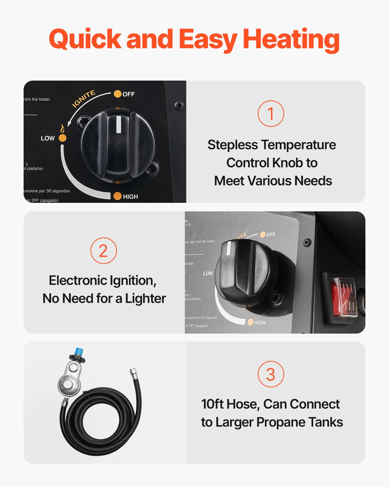 VEVOR Propane Heater, 100000BTU Forced Air Propane Heater with Stepless Temp Settings & security Protection, Portable Garage/Shop Barrel Heater for Garages, Job Sites,Indoor/Outdoor