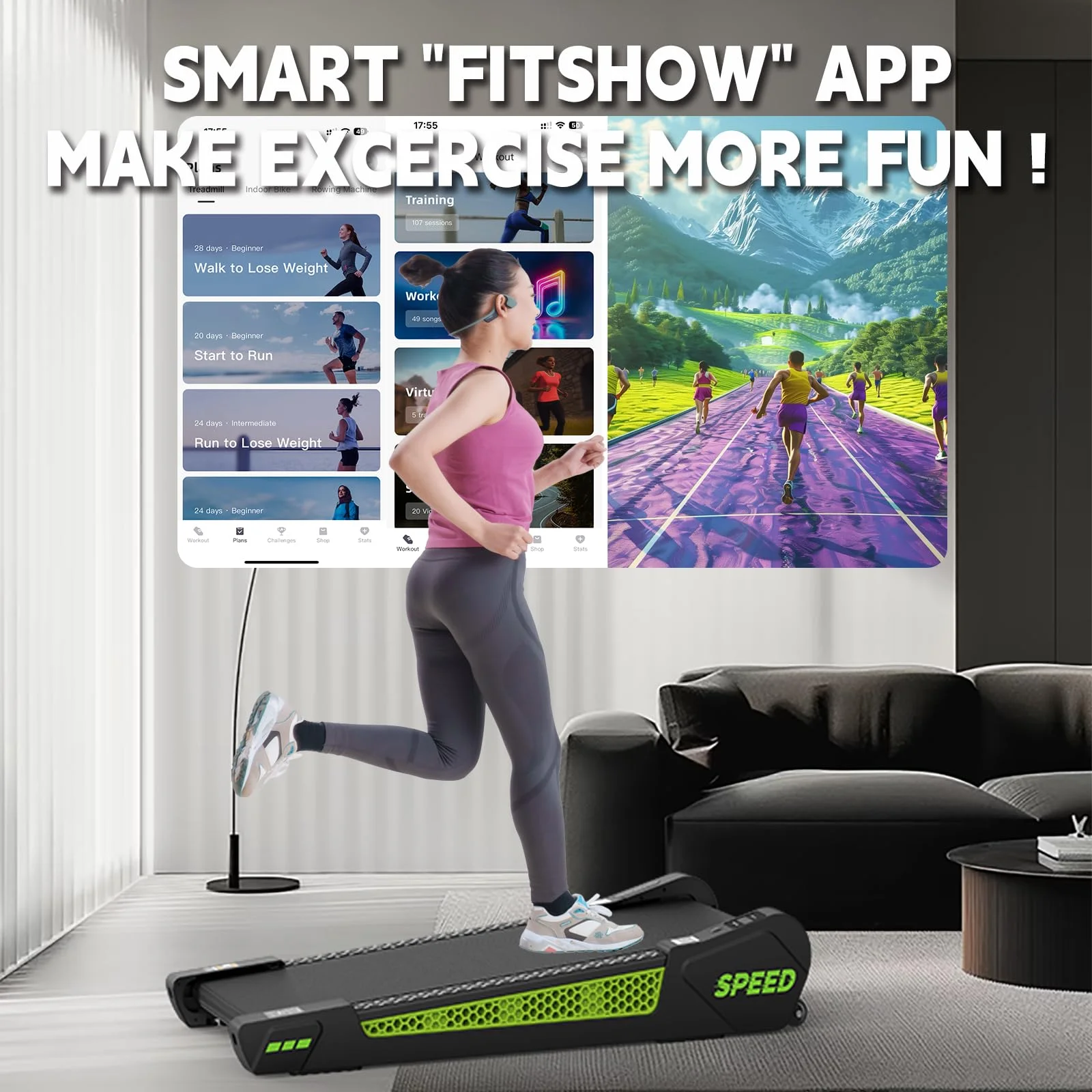 [TREADMILL CLEARANCE] FYC 2.5HP Folding Treadmill with Adjustable Height Desk & Incline - Compact Electric Treadmill Bluetooth Speaker for Running Walking Foldable Portable  (Silver)
