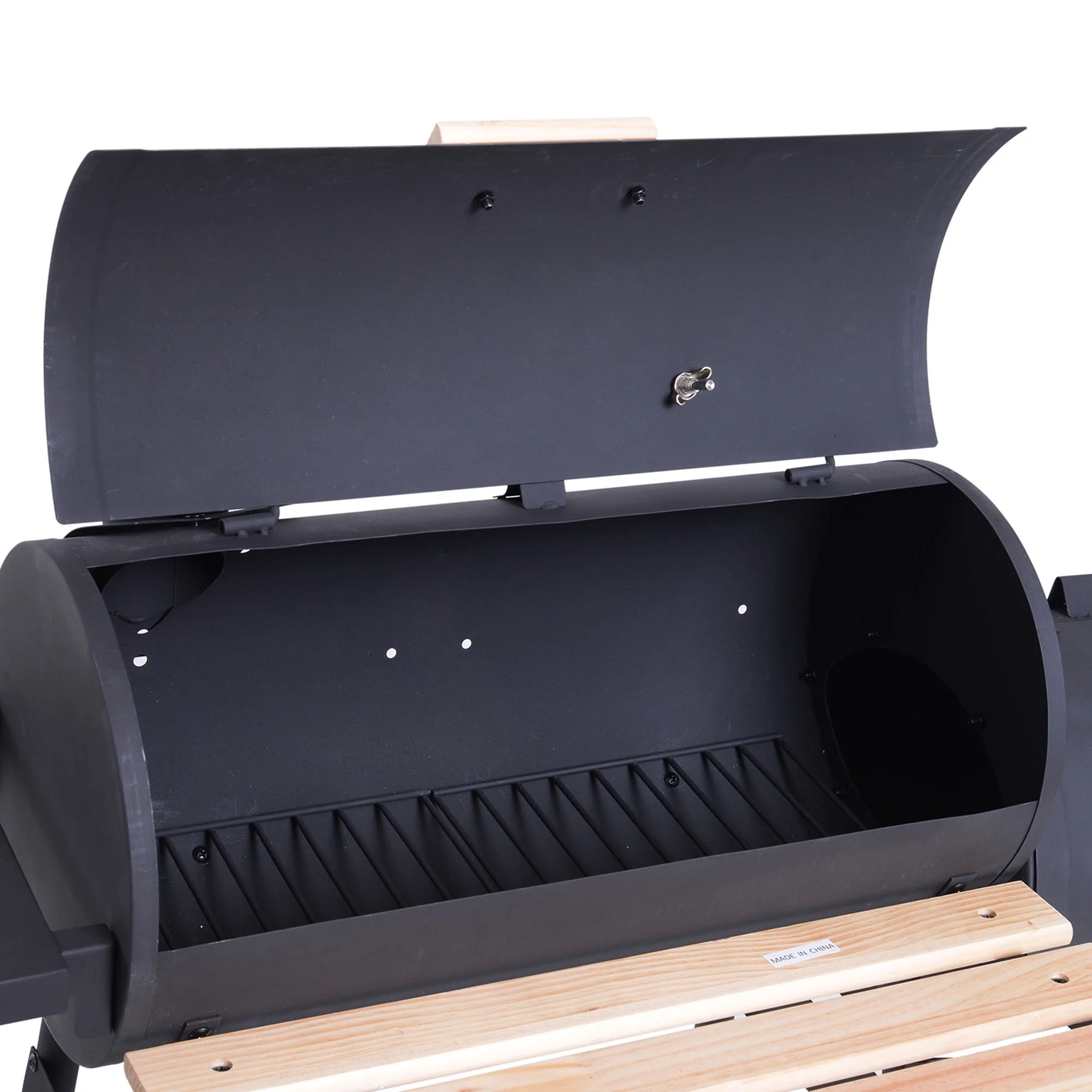 BINUFF  Portable Steel BBQ Grill & Offset Smoker Combo Wheels 48