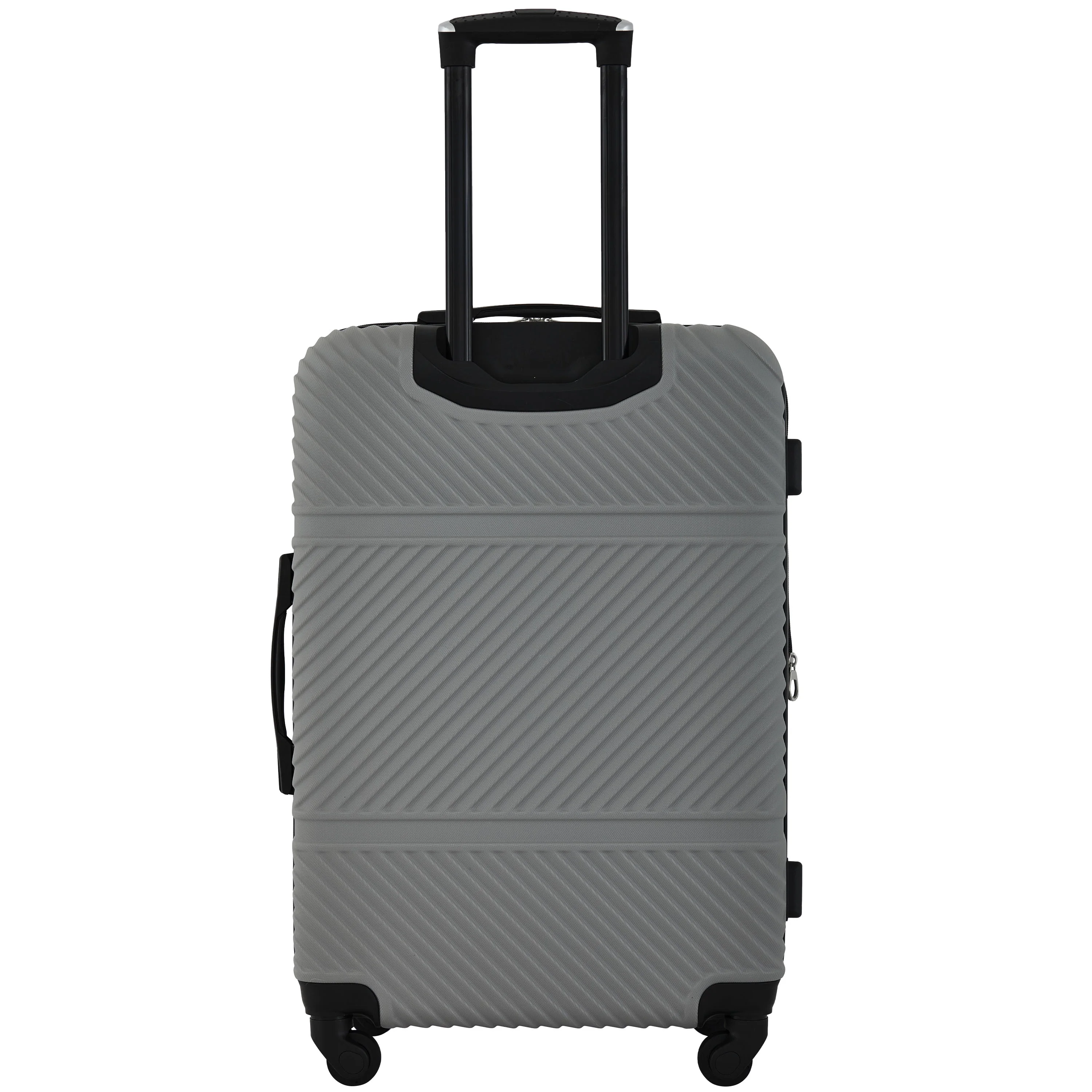 Wrangler 4 Piece Expandable Hardside Spinner Luggage Set with Packing Cubes, Sharkskin Grey