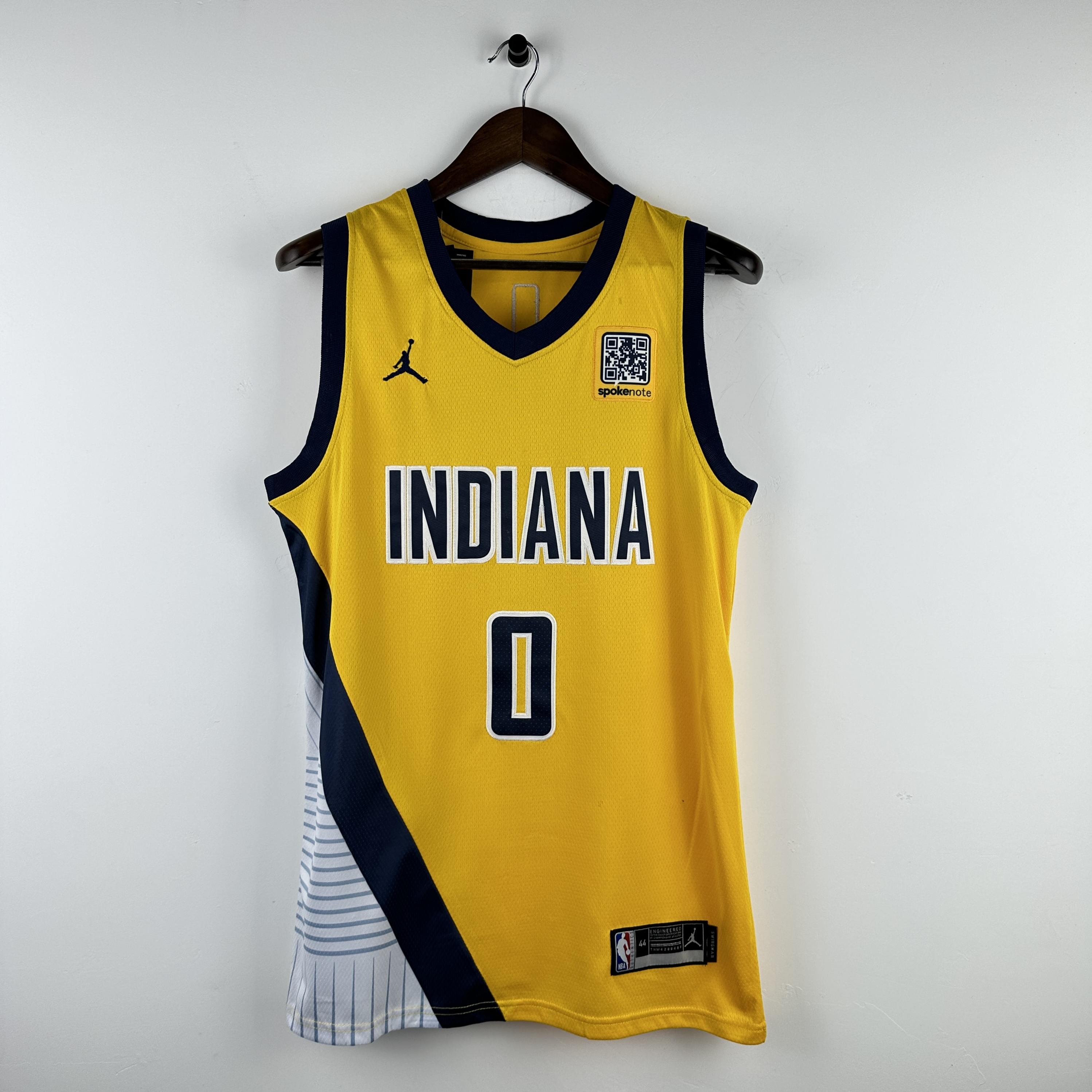 Embroidered 23rd season Pacers Jumpman No. 0 Haliburton