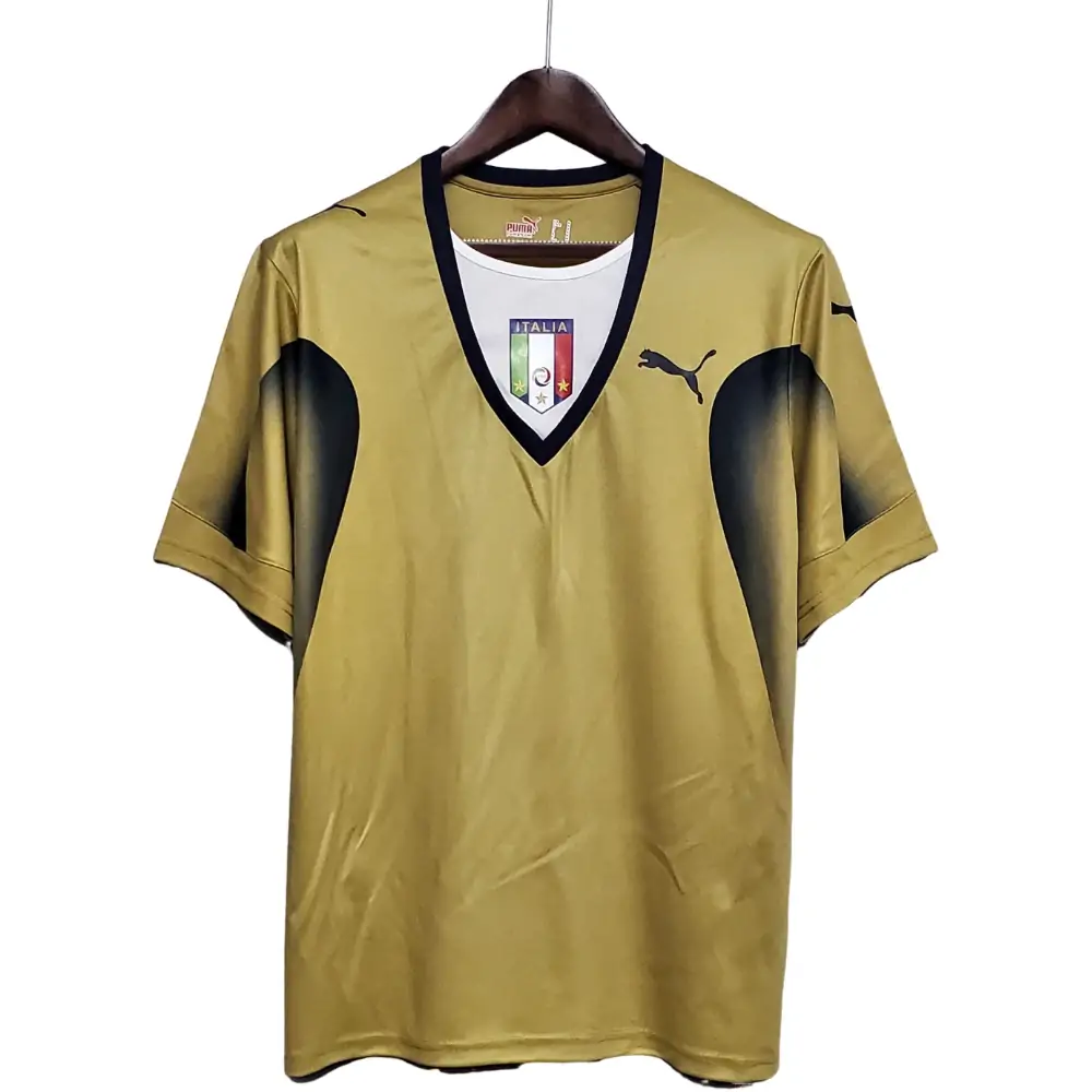 2006 Retro Italy Goalkeeper Gold Soccer Shirt - Fans Edition